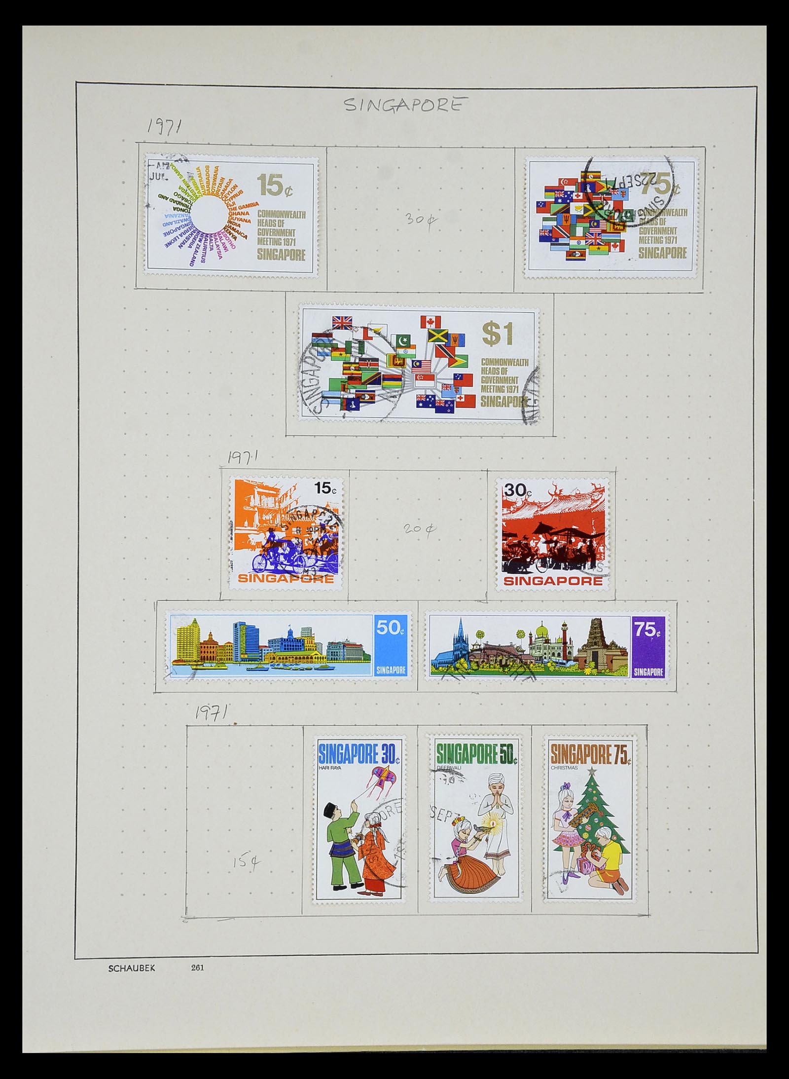 34892 034 - Postzegelverzameling 34892 Straits Settlements, Maleisië en Singapore