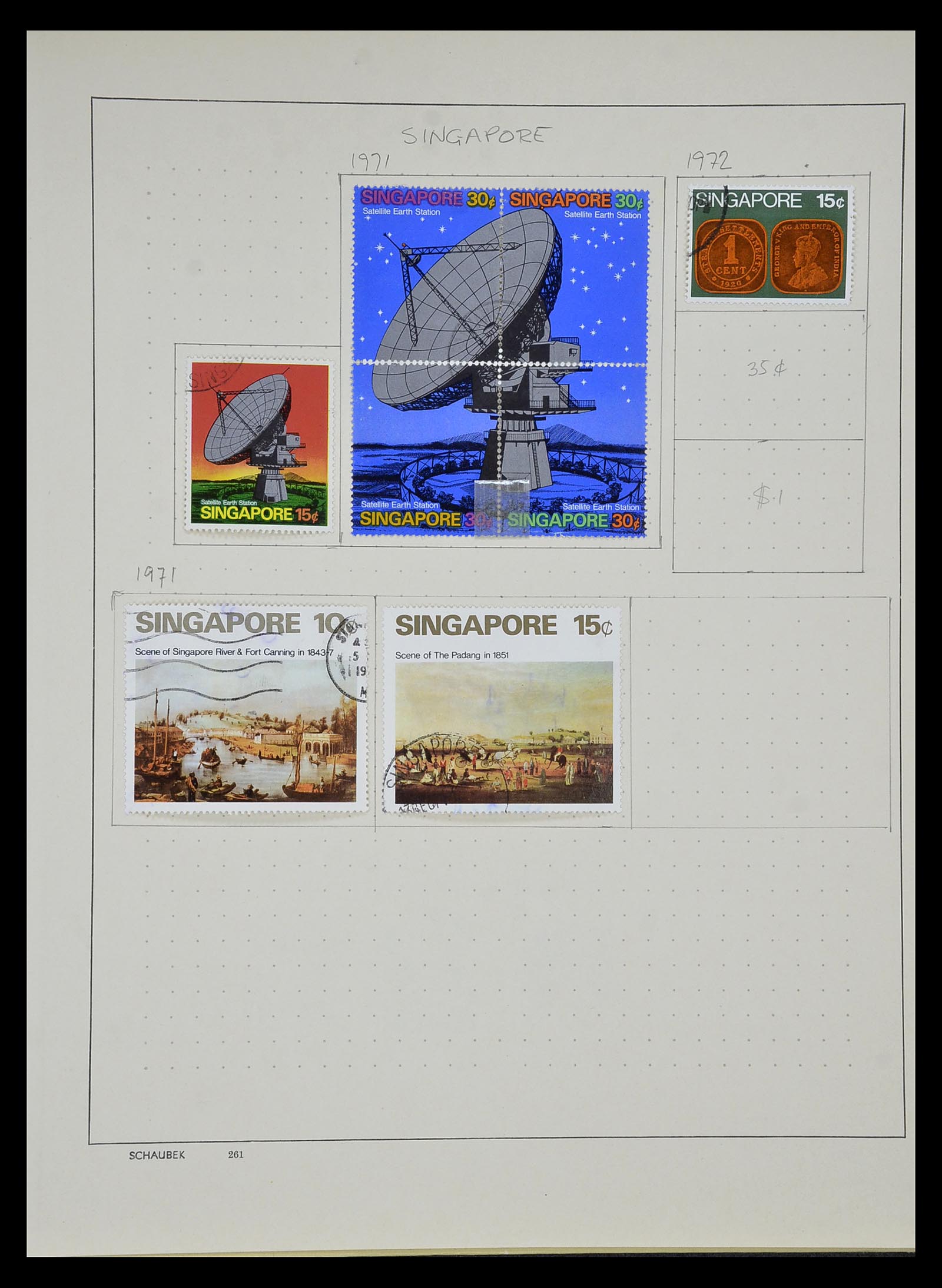 34892 035 - Postzegelverzameling 34892 Straits Settlements, Maleisië en Singapore