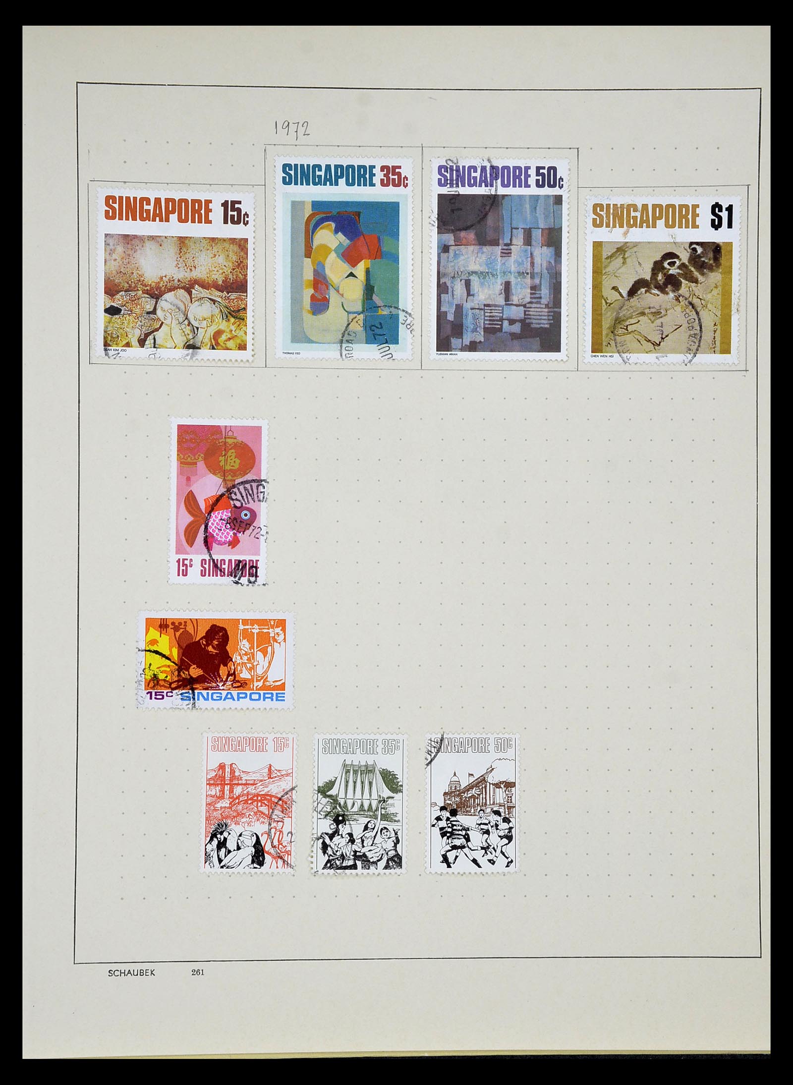 34892 036 - Postzegelverzameling 34892 Straits Settlements, Maleisië en Singapore