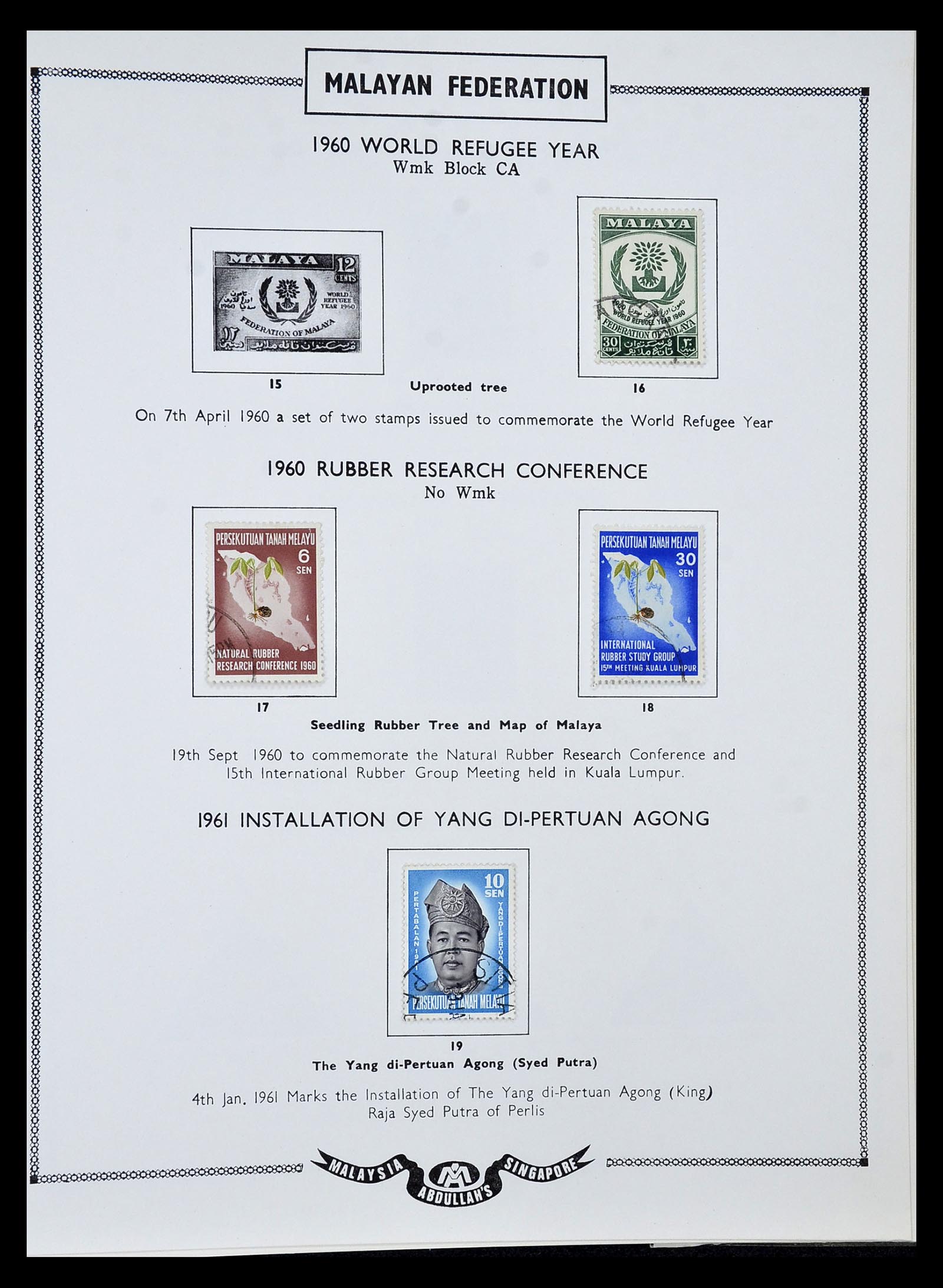 34892 040 - Postzegelverzameling 34892 Straits Settlements, Maleisië en Singapore