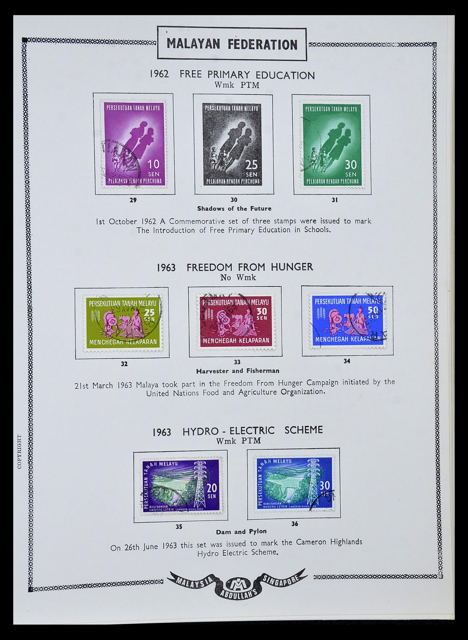 34892 042 - Postzegelverzameling 34892 Straits Settlements, Maleisië en Singapore