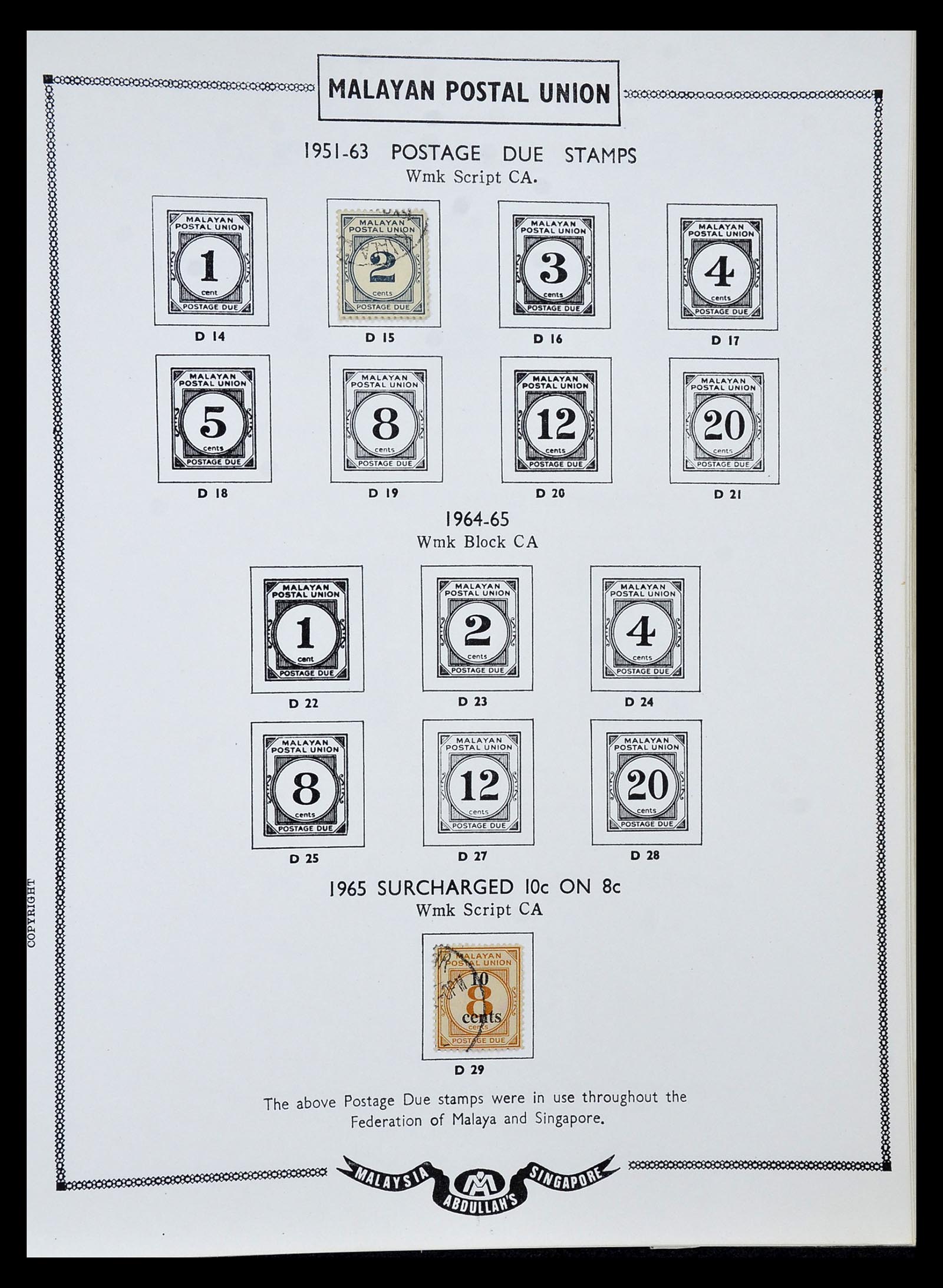 34892 043 - Stamp Collection 34892 Straits Settlements, Malaysia and Singapore 1868-