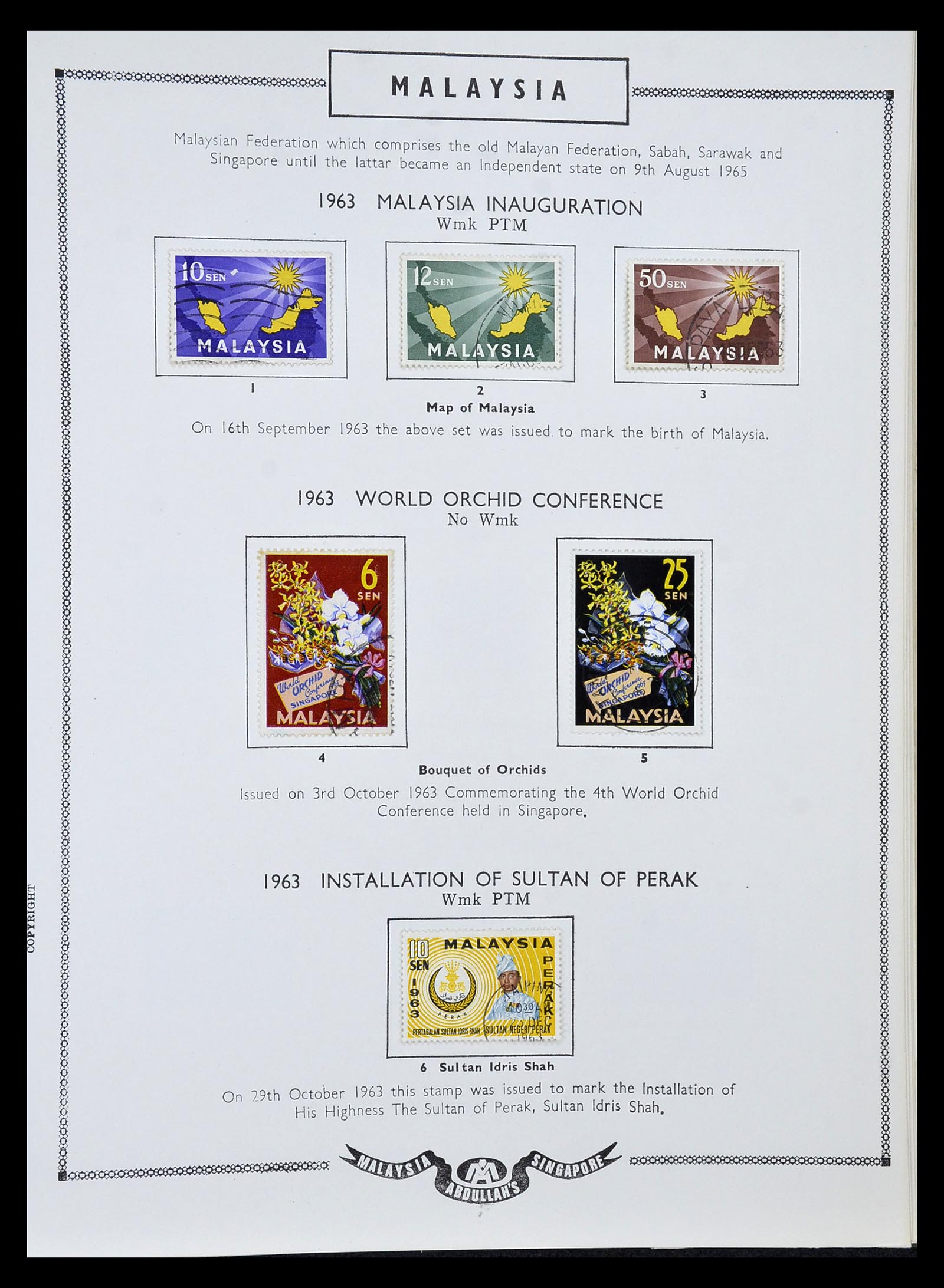 34892 044 - Postzegelverzameling 34892 Straits Settlements, Maleisië en Singapore