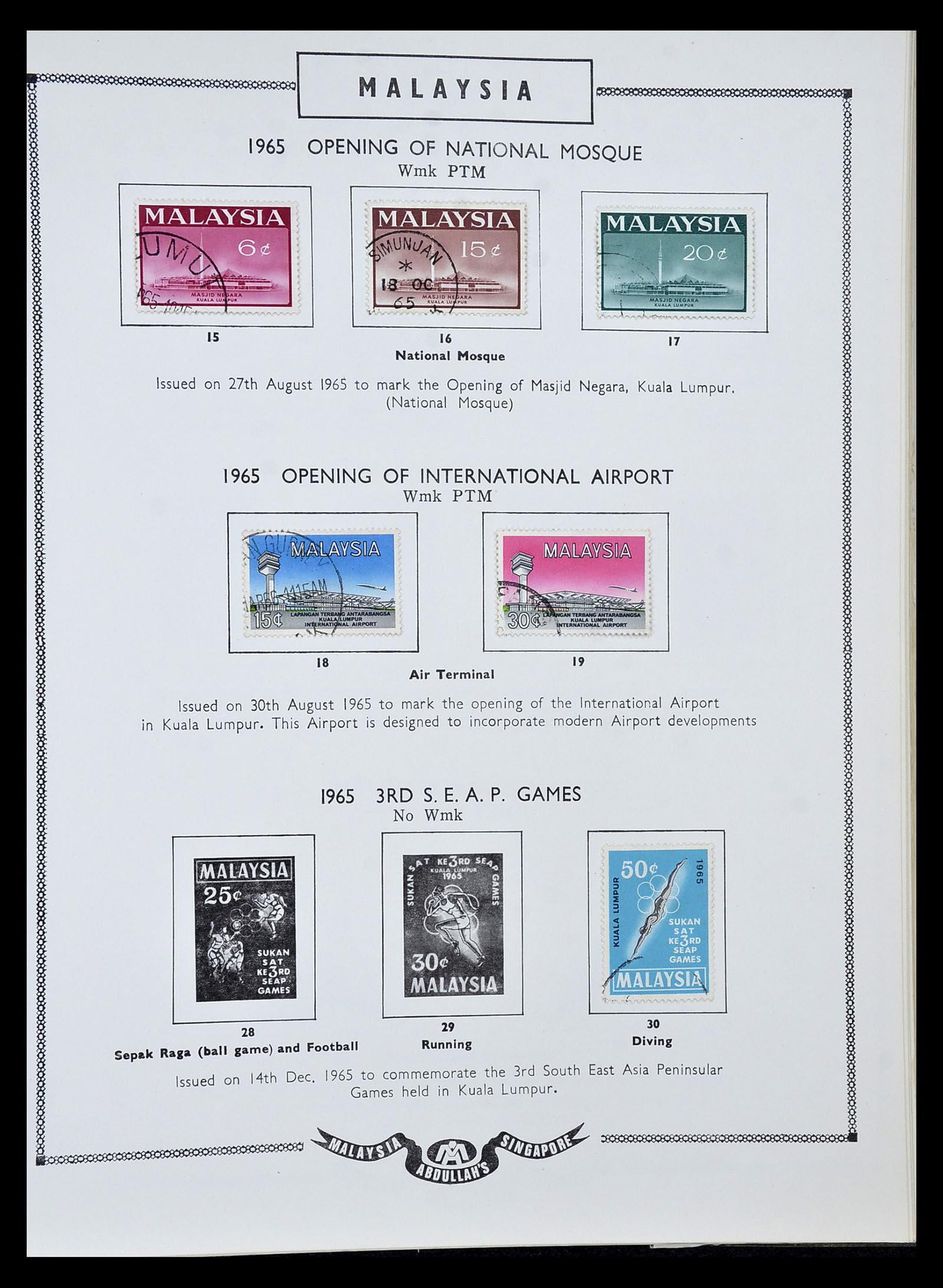 34892 046 - Stamp Collection 34892 Straits Settlements, Malaysia and Singapore 1868-