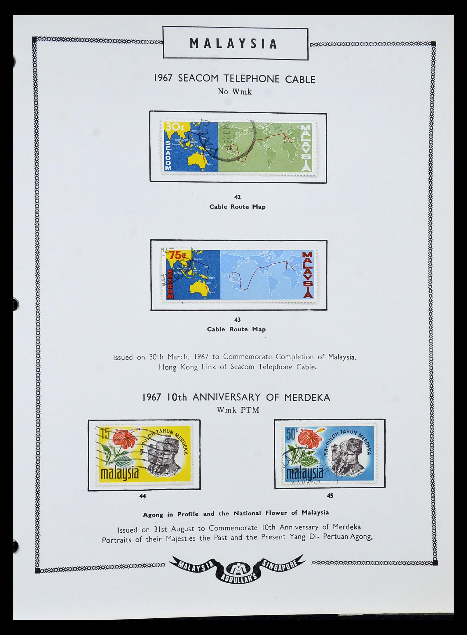 34892 050 - Postzegelverzameling 34892 Straits Settlements, Maleisië en Singapore