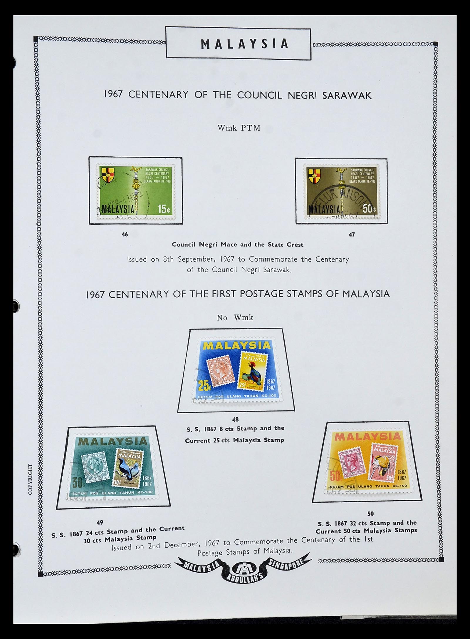 34892 051 - Stamp Collection 34892 Straits Settlements, Malaysia and Singapore 1868-