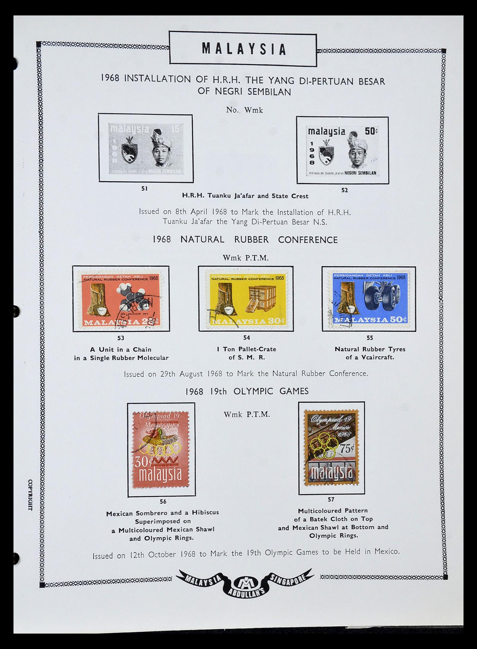 34892 052 - Stamp Collection 34892 Straits Settlements, Malaysia and Singapore 1868-