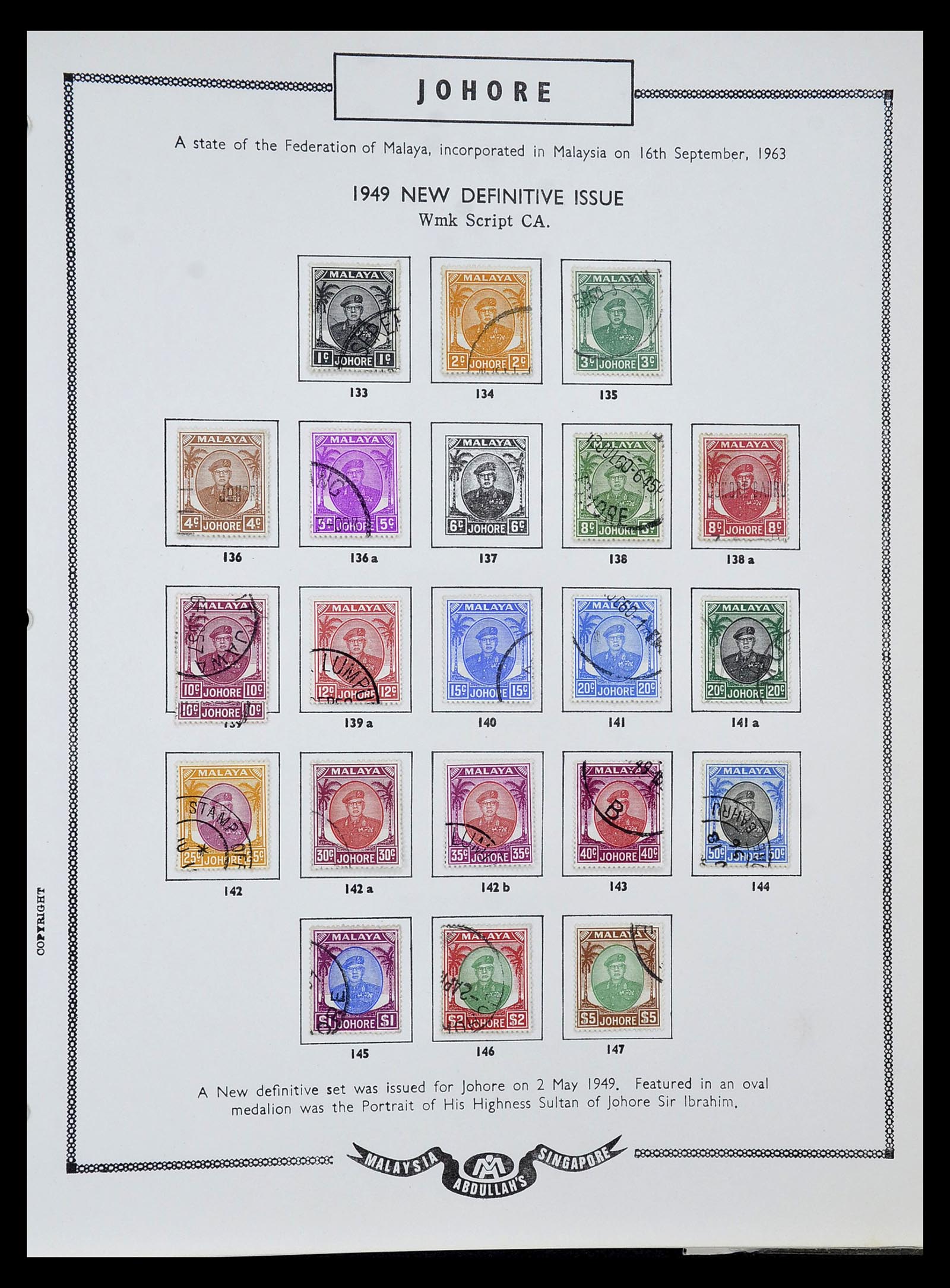34892 057 - Stamp Collection 34892 Straits Settlements, Malaysia and Singapore 1868-