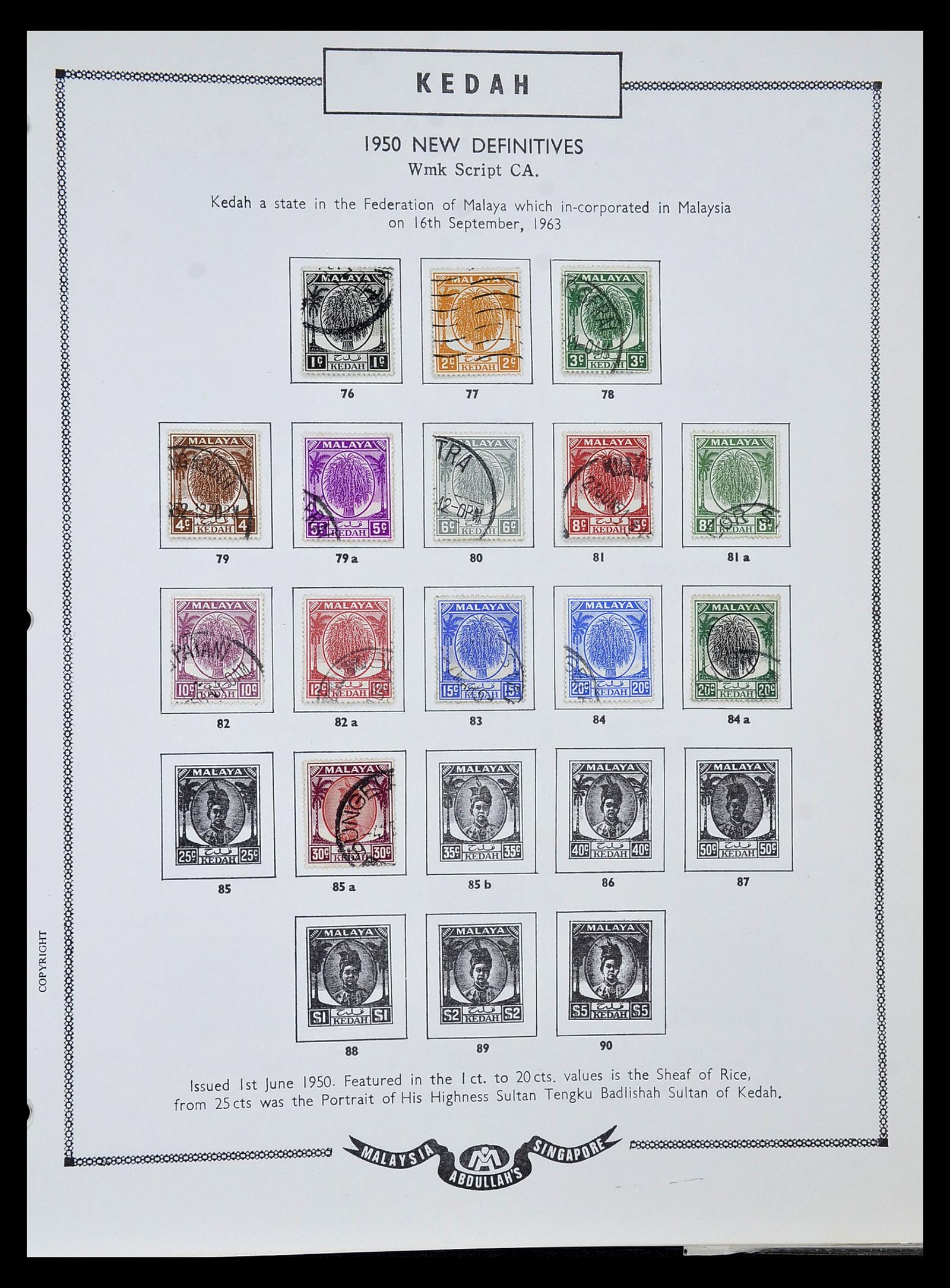 34892 061 - Stamp Collection 34892 Straits Settlements, Malaysia and Singapore 1868-