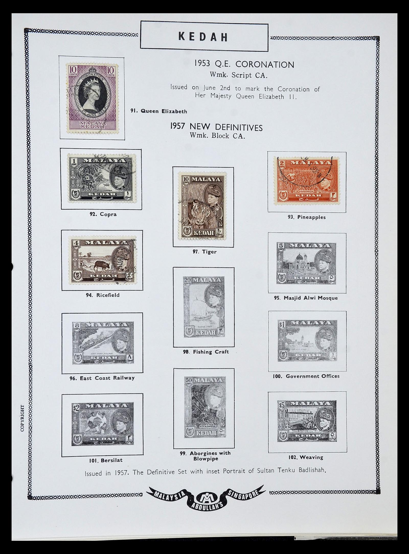 34892 062 - Postzegelverzameling 34892 Straits Settlements, Maleisië en Singapore