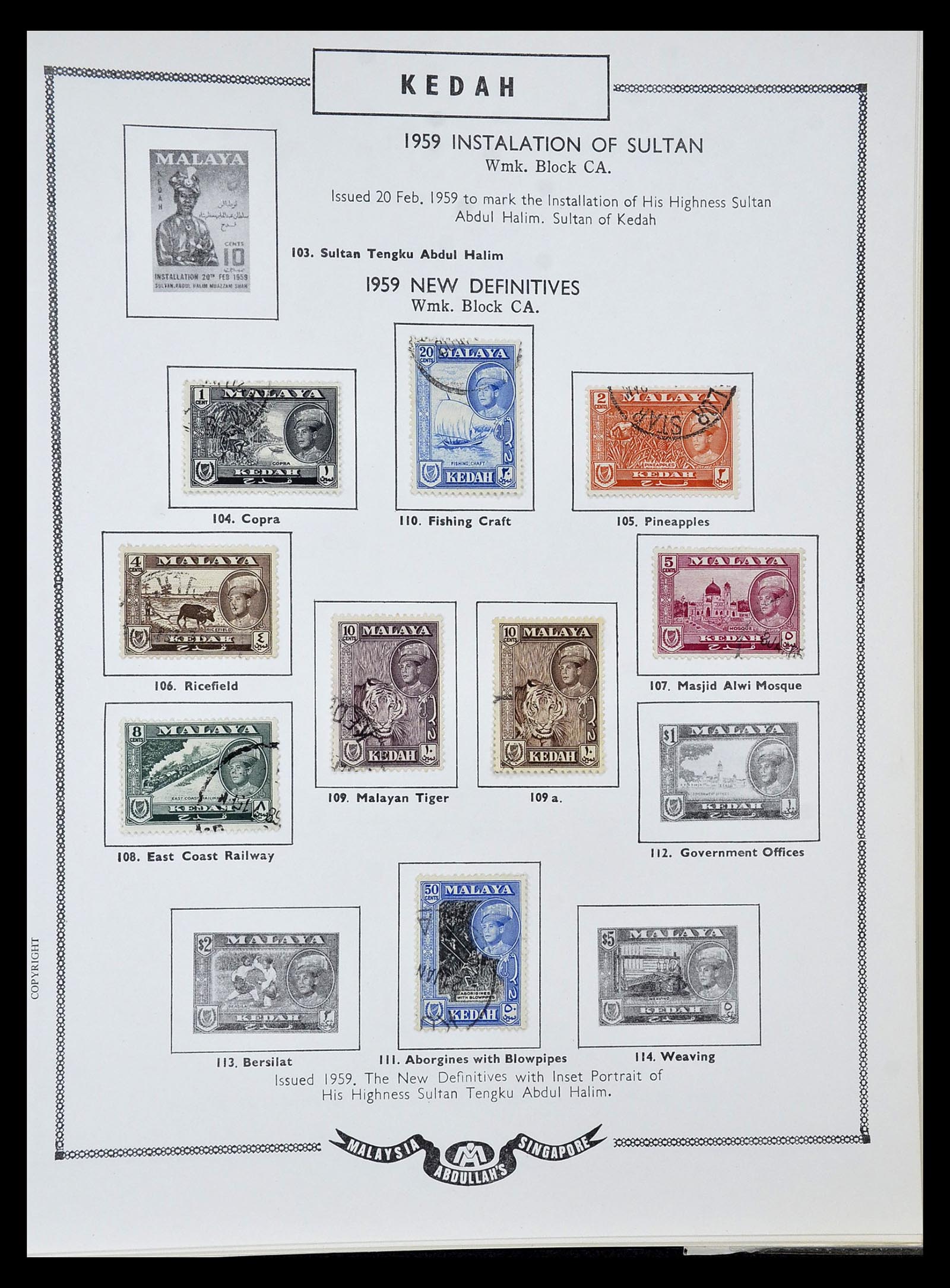 34892 063 - Postzegelverzameling 34892 Straits Settlements, Maleisië en Singapore