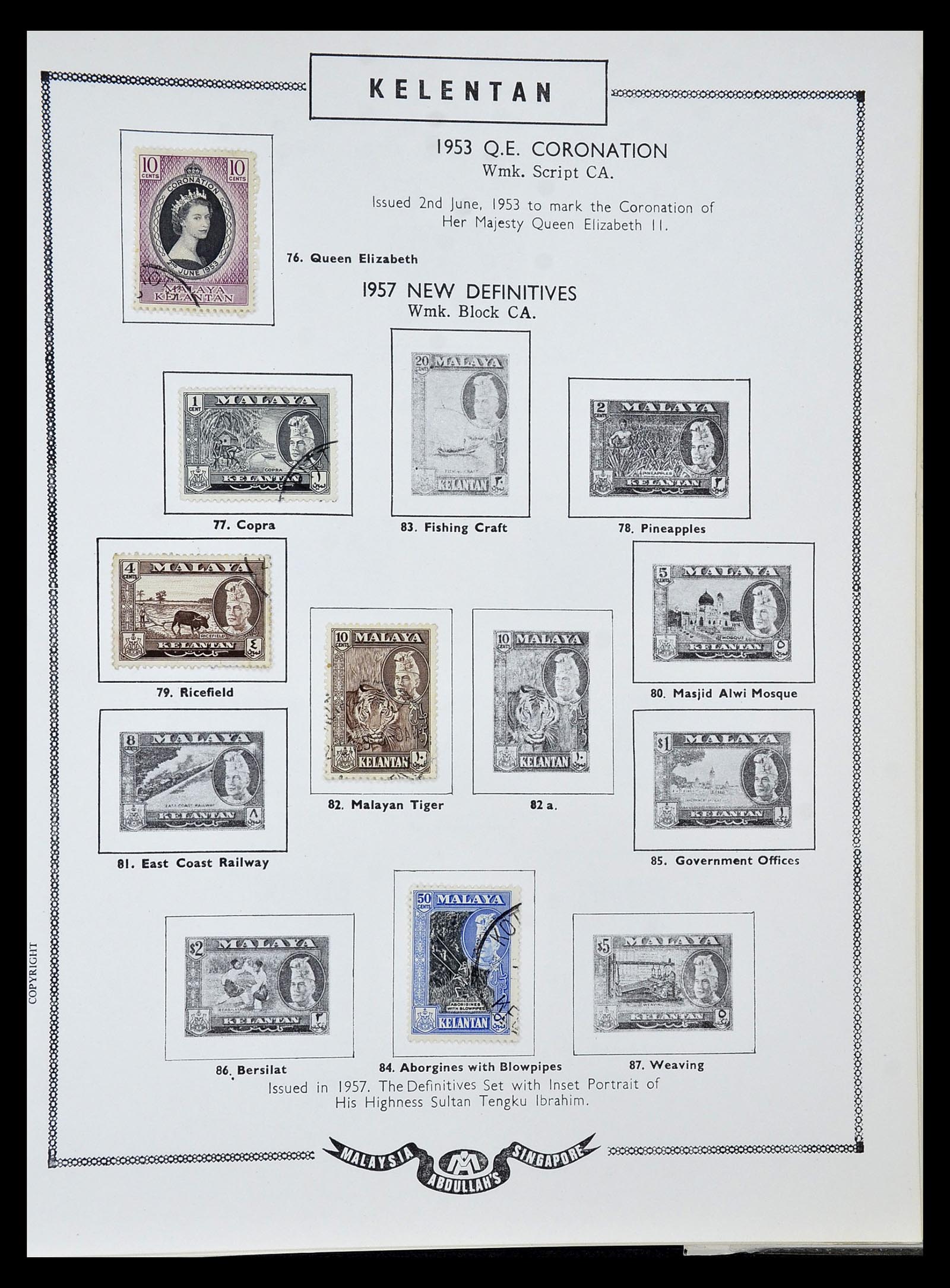 34892 066 - Postzegelverzameling 34892 Straits Settlements, Maleisië en Singapore