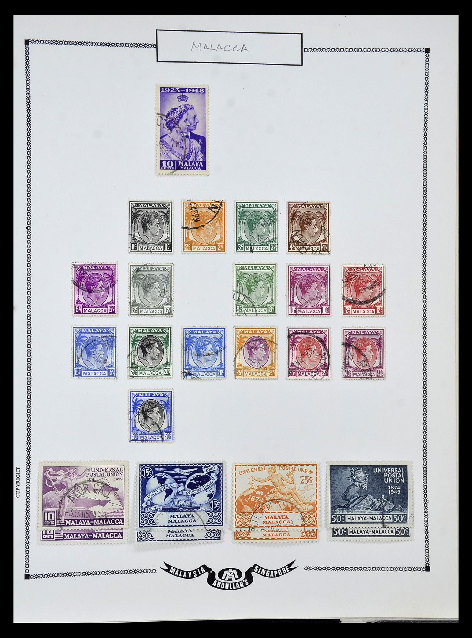 34892 069 - Postzegelverzameling 34892 Straits Settlements, Maleisië en Singapore