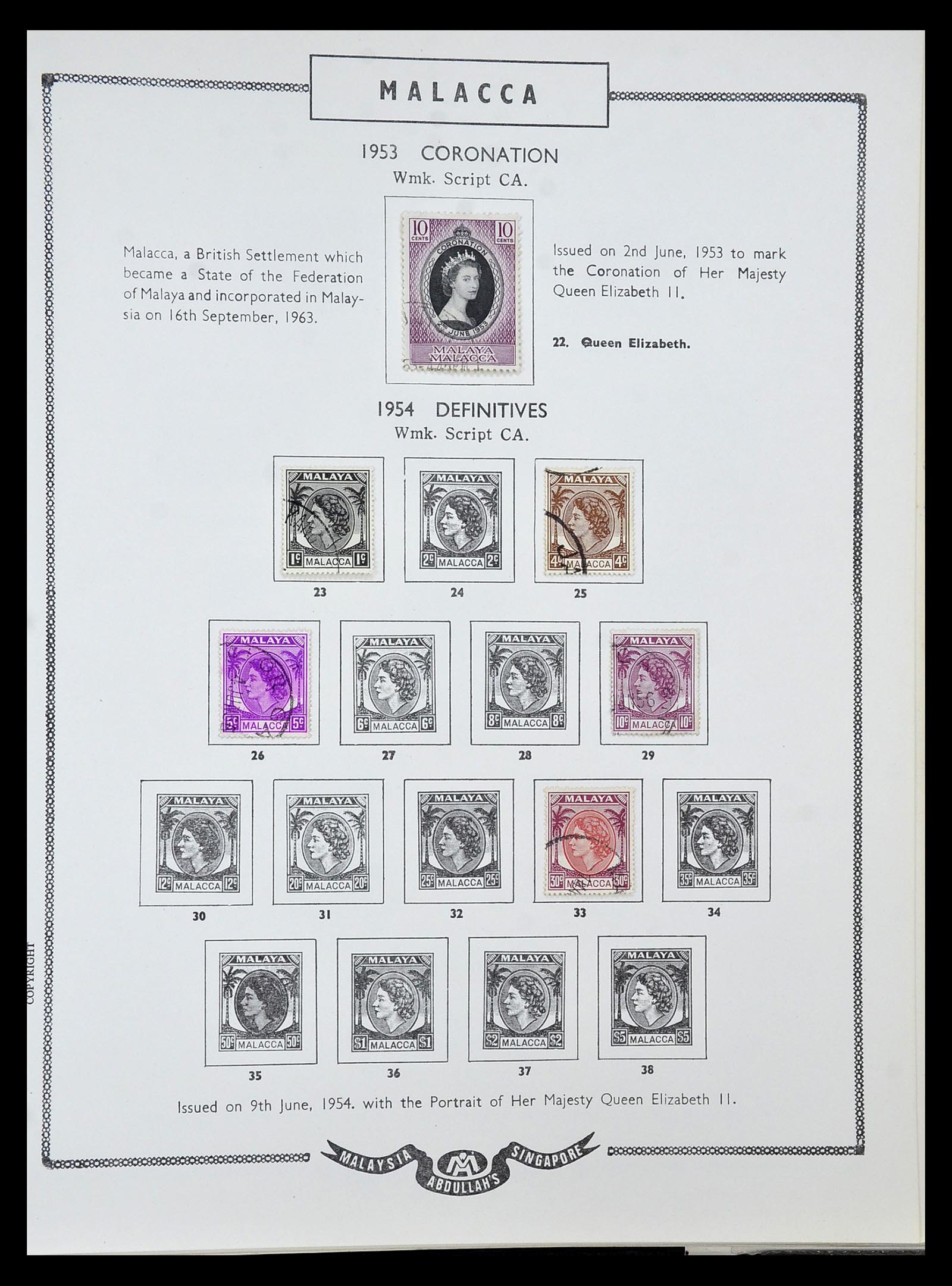 34892 070 - Postzegelverzameling 34892 Straits Settlements, Maleisië en Singapore