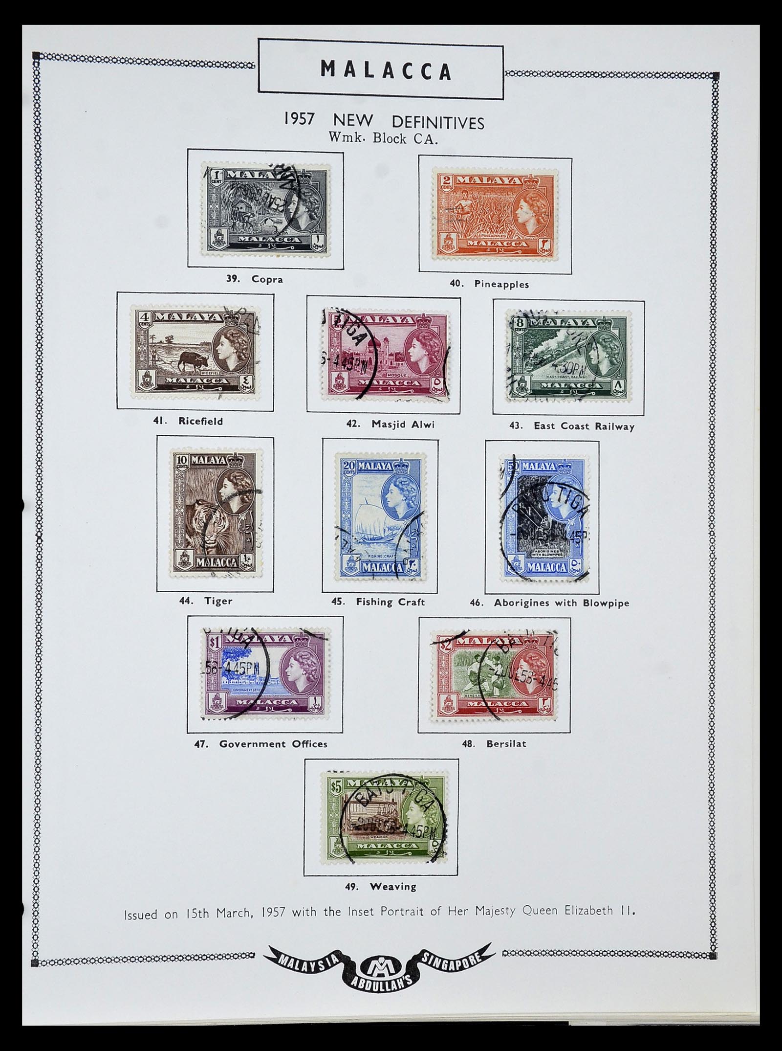 34892 071 - Postzegelverzameling 34892 Straits Settlements, Maleisië en Singapore