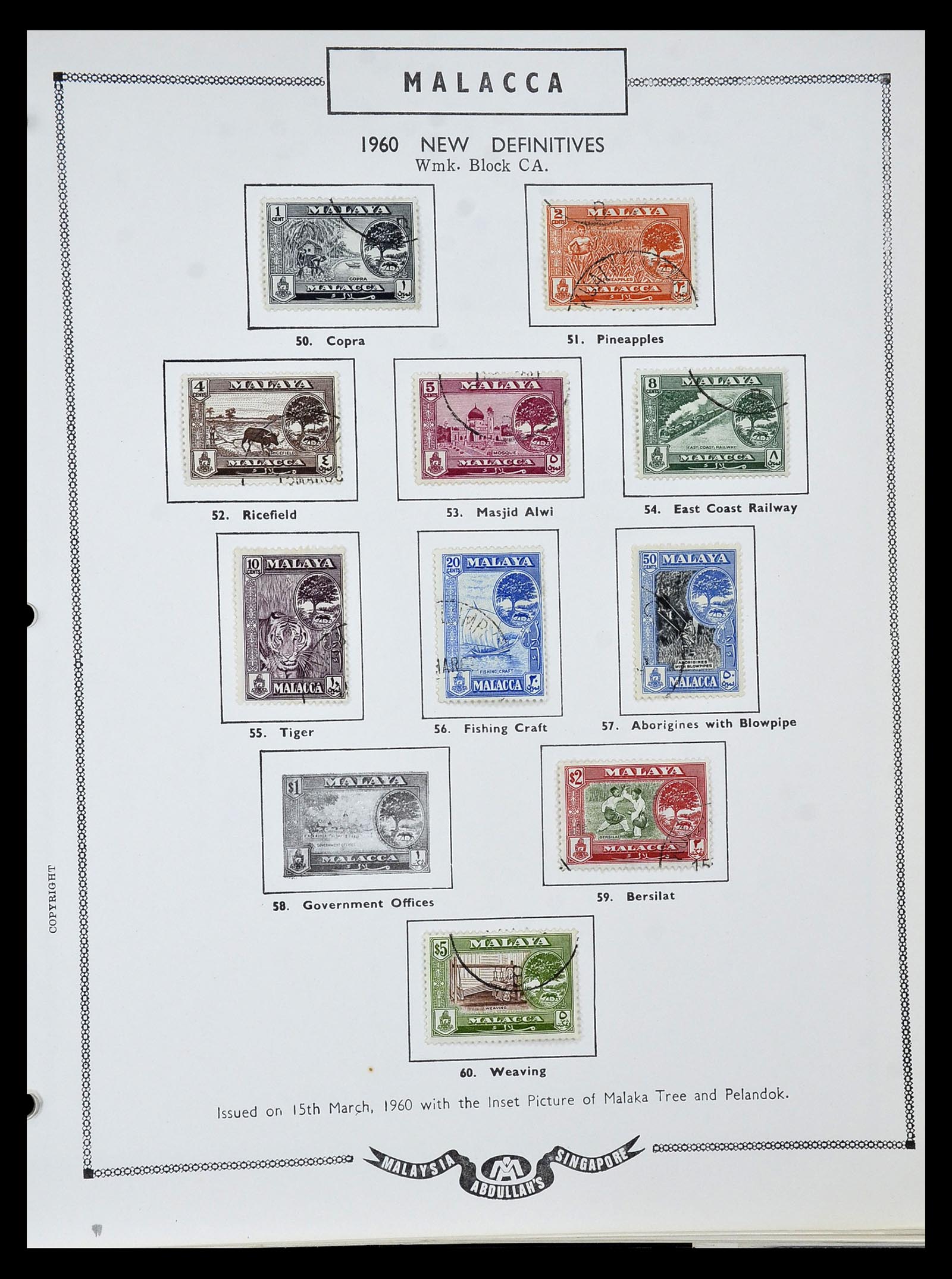 34892 072 - Postzegelverzameling 34892 Straits Settlements, Maleisië en Singapore