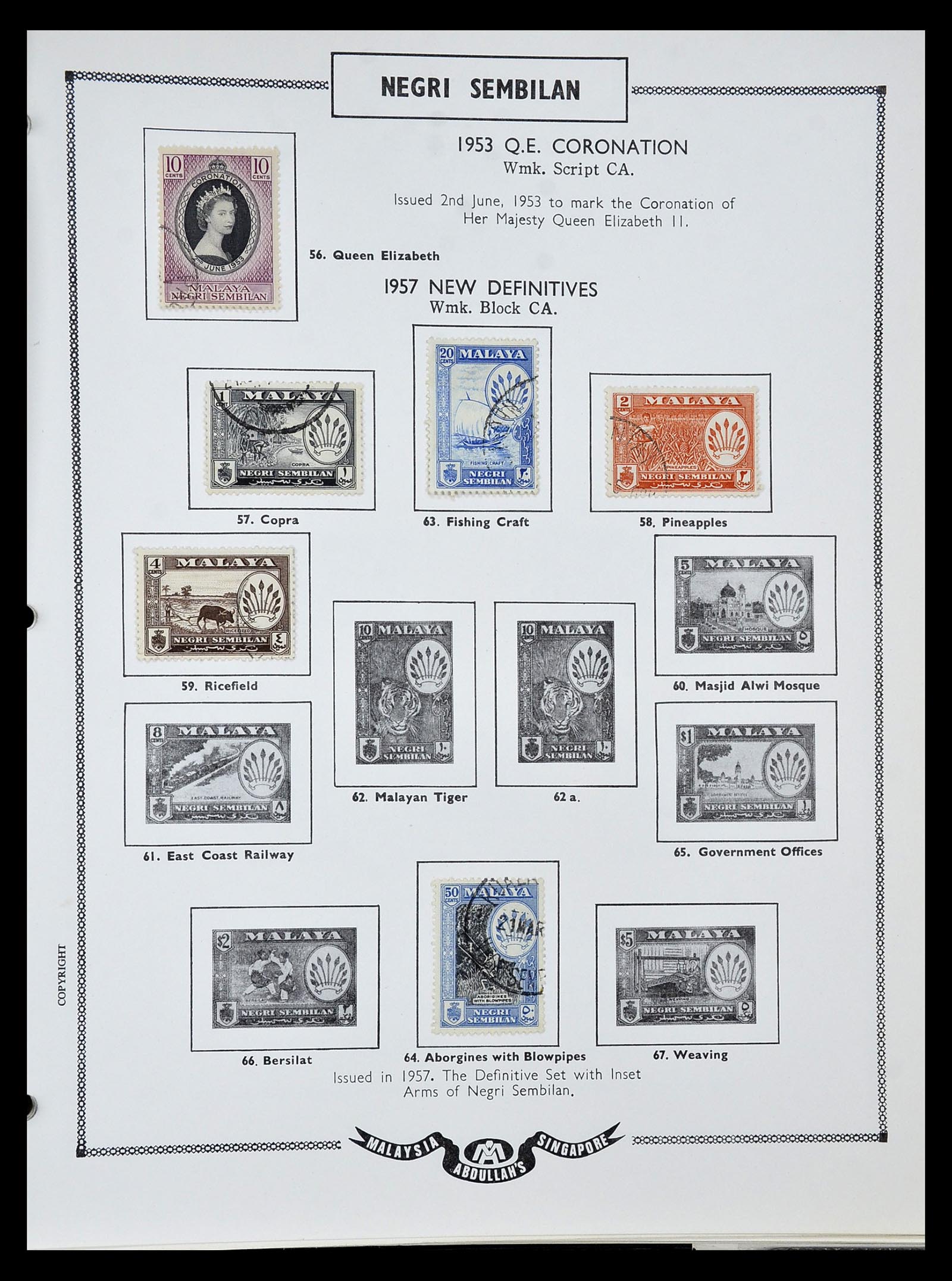 34892 075 - Postzegelverzameling 34892 Straits Settlements, Maleisië en Singapore