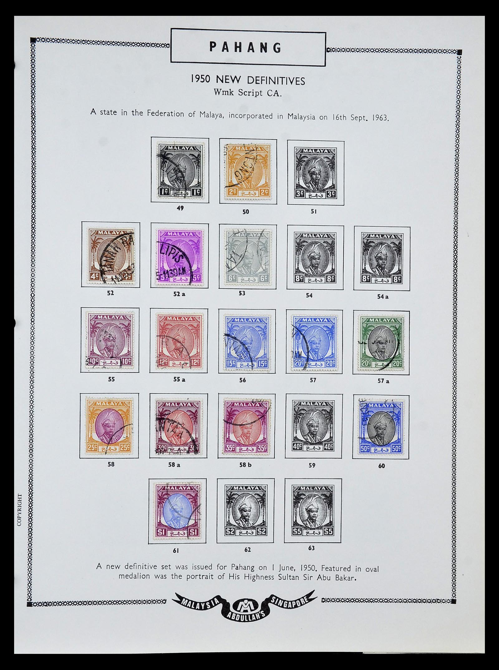 34892 077 - Stamp Collection 34892 Straits Settlements, Malaysia and Singapore 1868-