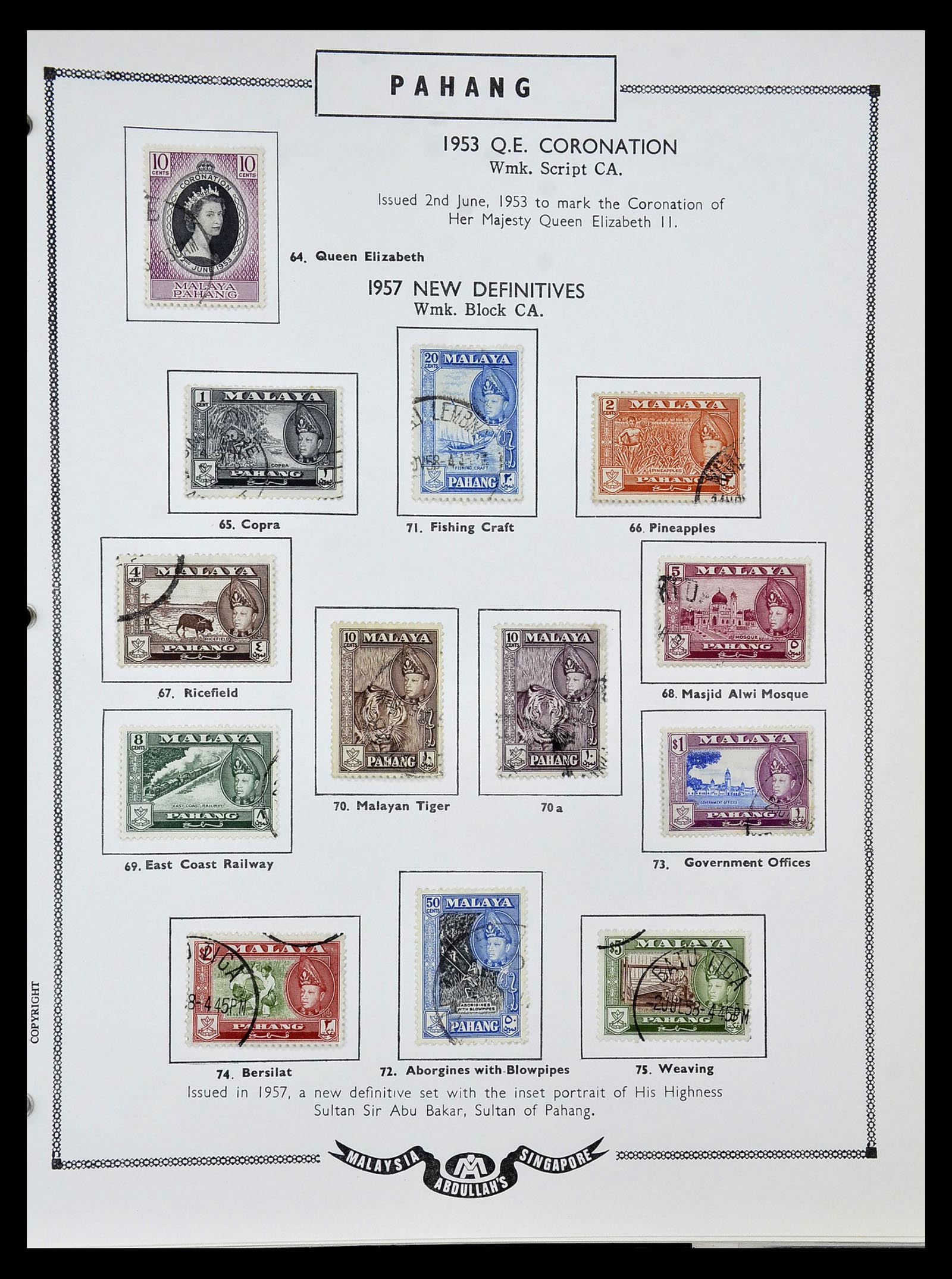 34892 078 - Postzegelverzameling 34892 Straits Settlements, Maleisië en Singapore