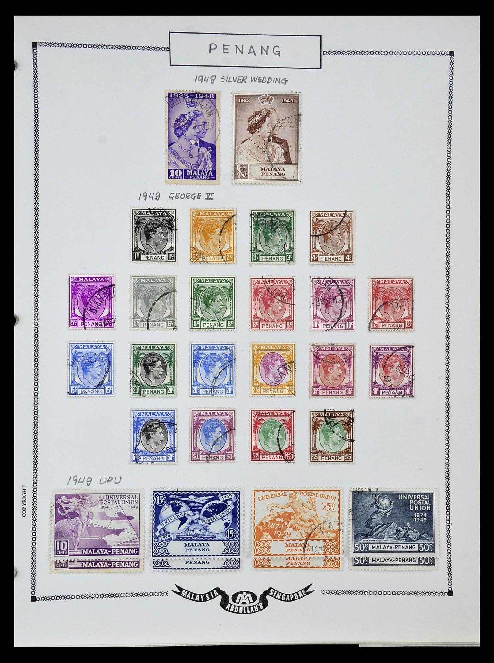 34892 080 - Postzegelverzameling 34892 Straits Settlements, Maleisië en Singapore
