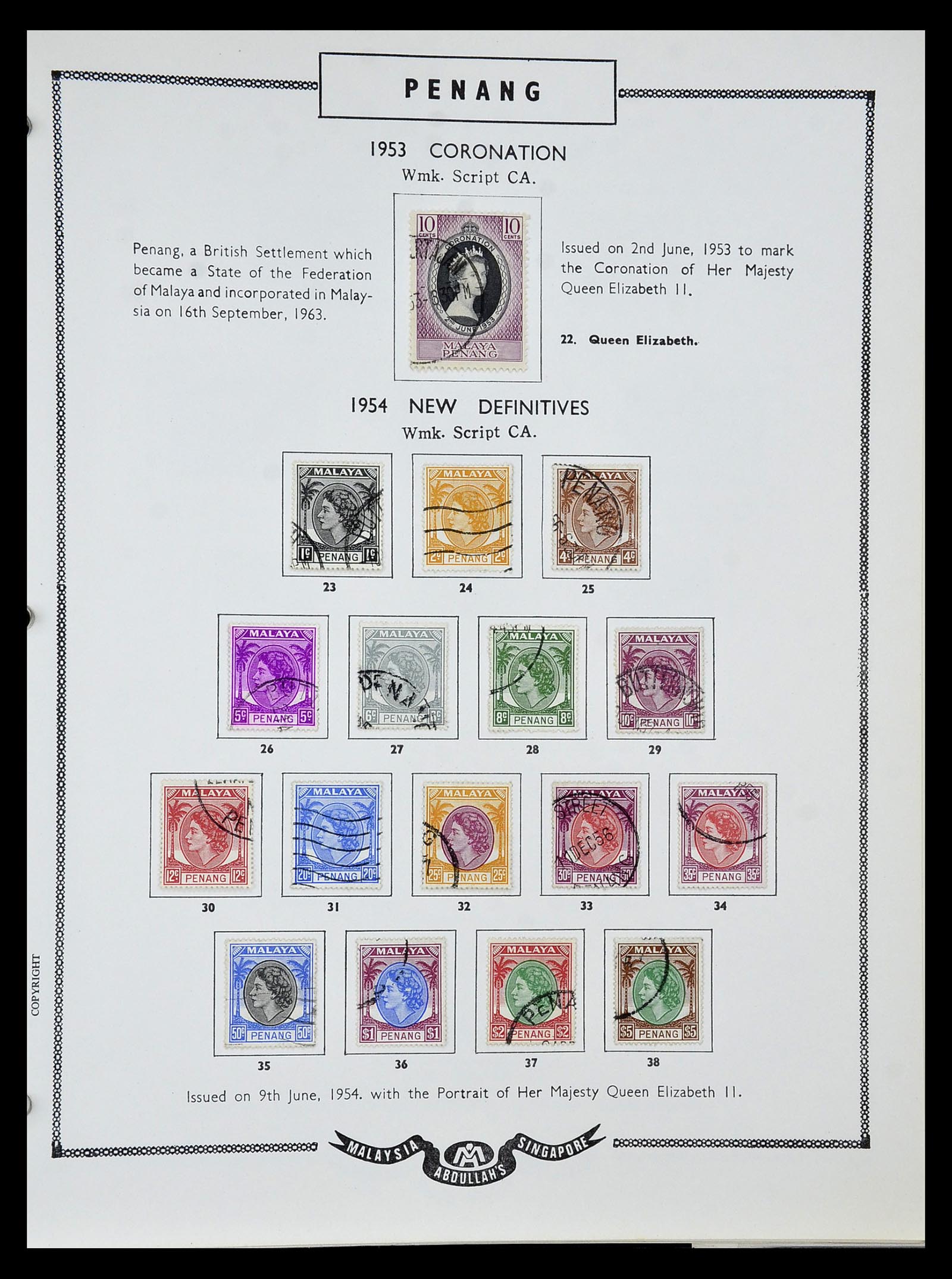 34892 081 - Stamp Collection 34892 Straits Settlements, Malaysia and Singapore 1868-