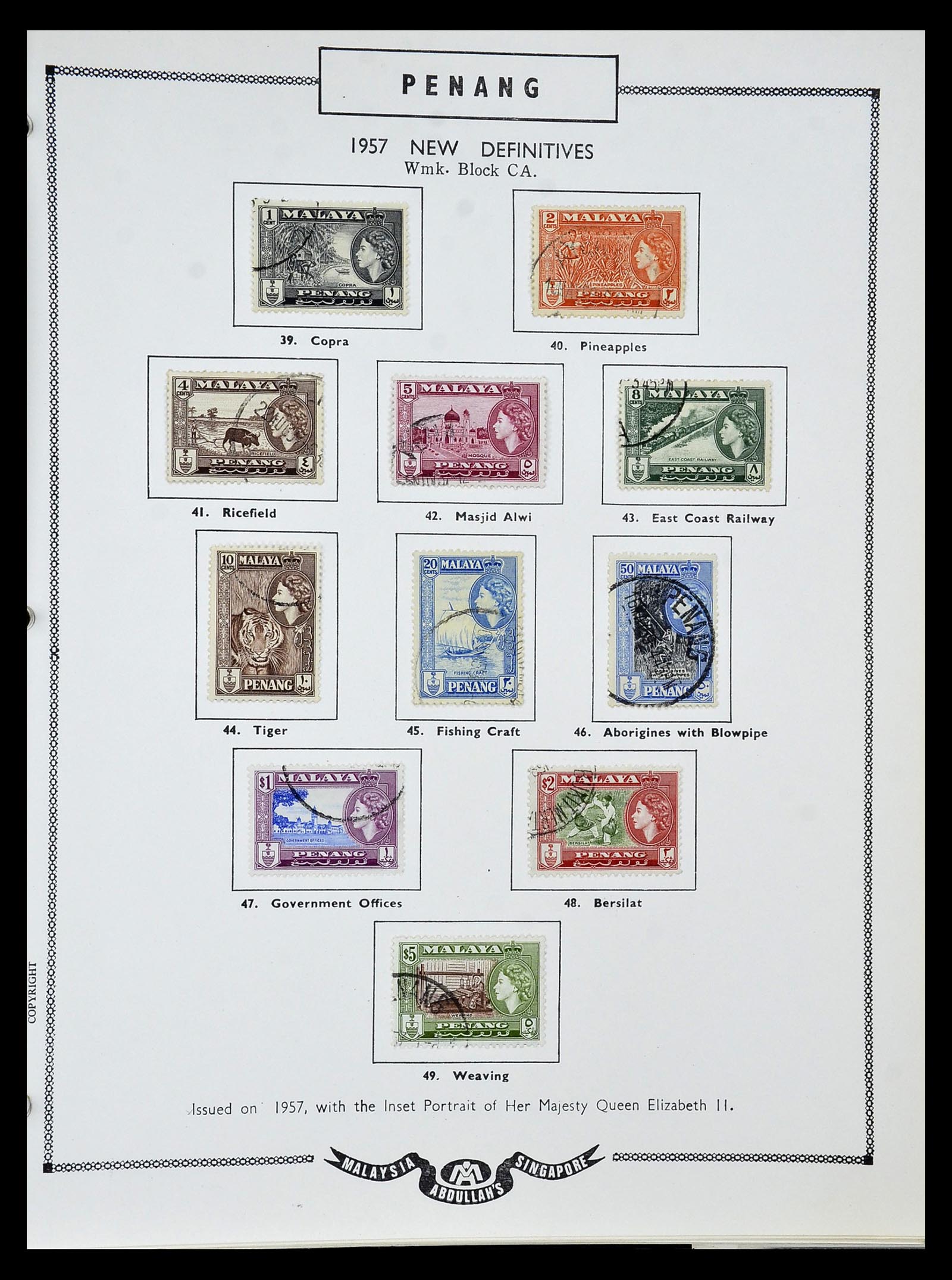 34892 082 - Postzegelverzameling 34892 Straits Settlements, Maleisië en Singapore