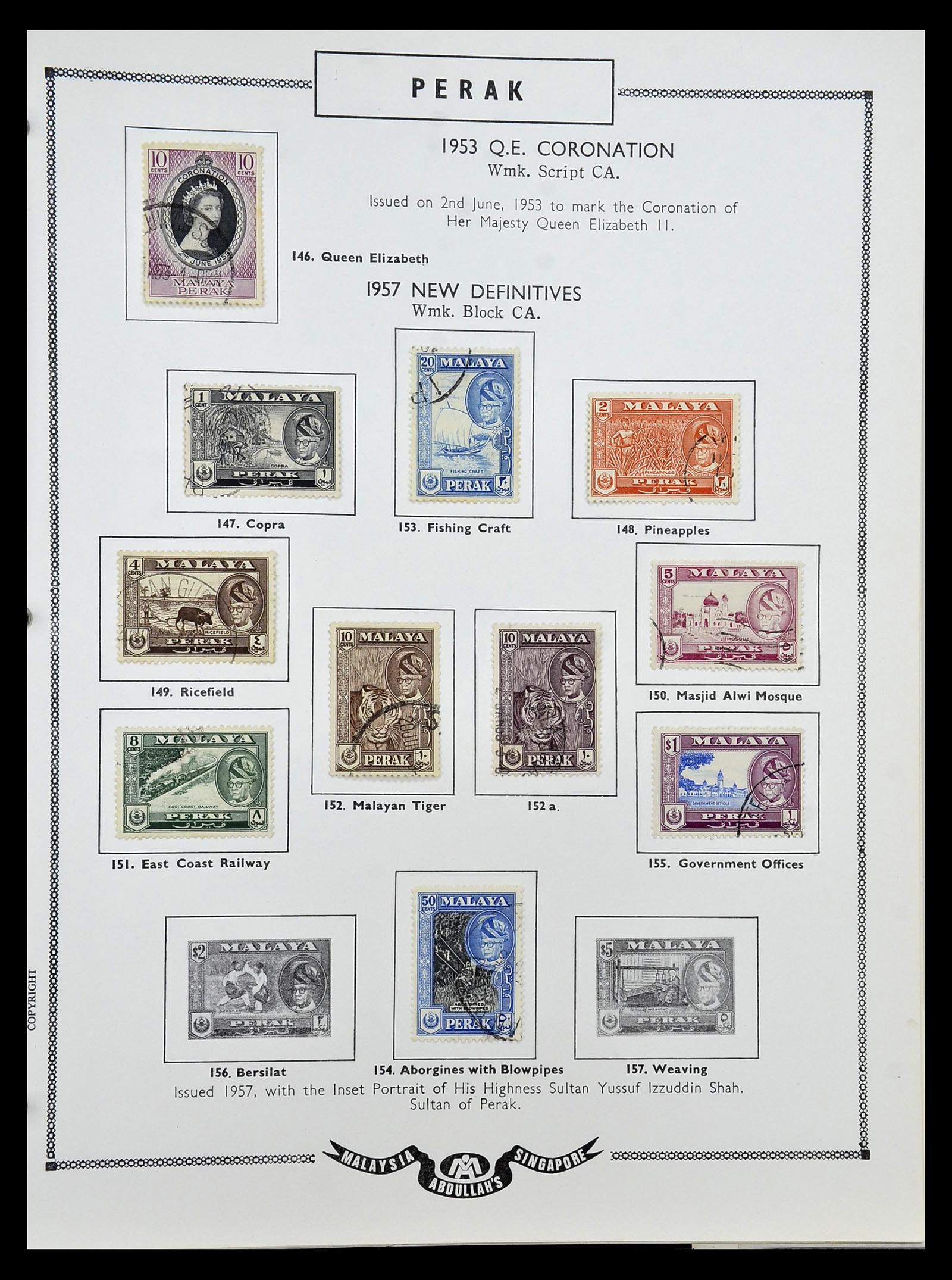 34892 086 - Postzegelverzameling 34892 Straits Settlements, Maleisië en Singapore