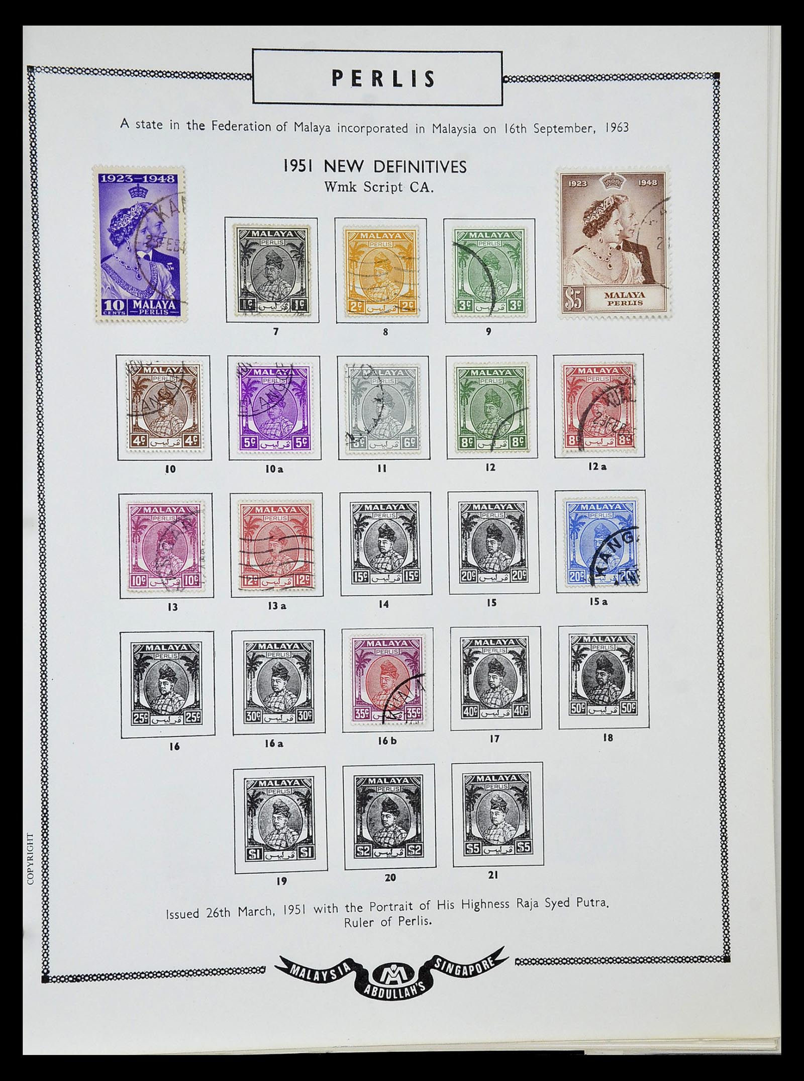 34892 088 - Stamp Collection 34892 Straits Settlements, Malaysia and Singapore 1868-