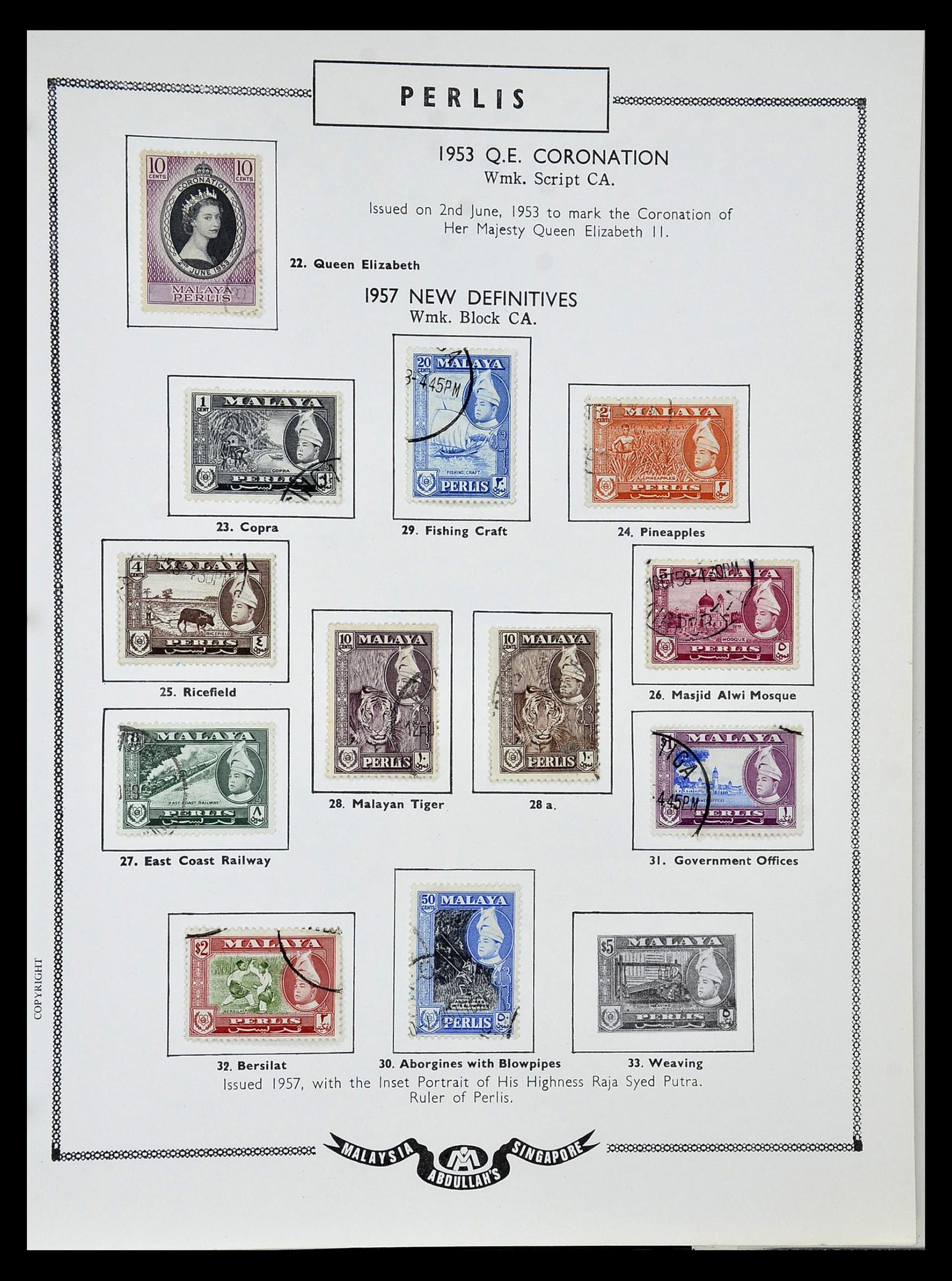 34892 089 - Postzegelverzameling 34892 Straits Settlements, Maleisië en Singapore