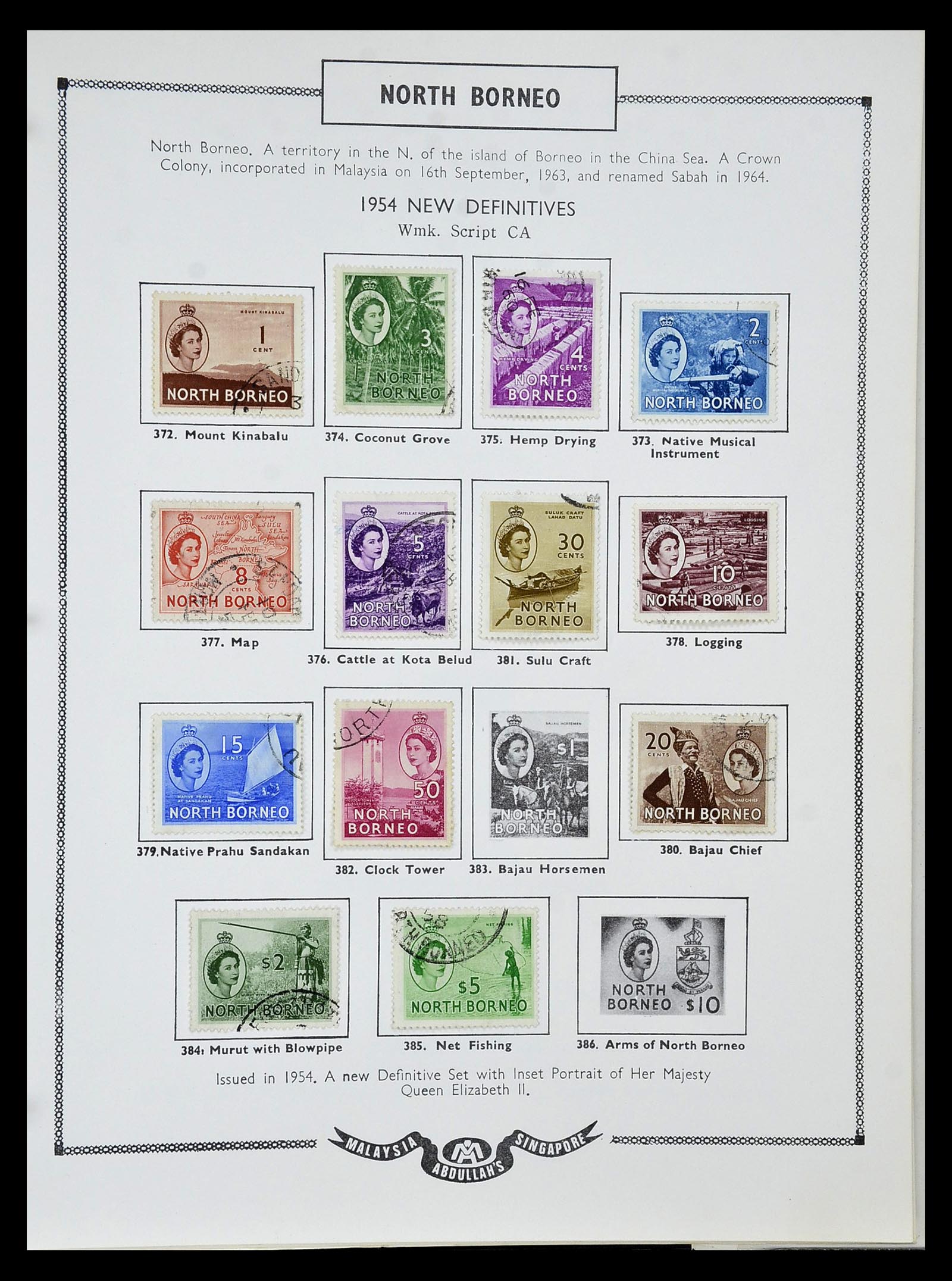 34892 091 - Postzegelverzameling 34892 Straits Settlements, Maleisië en Singapore