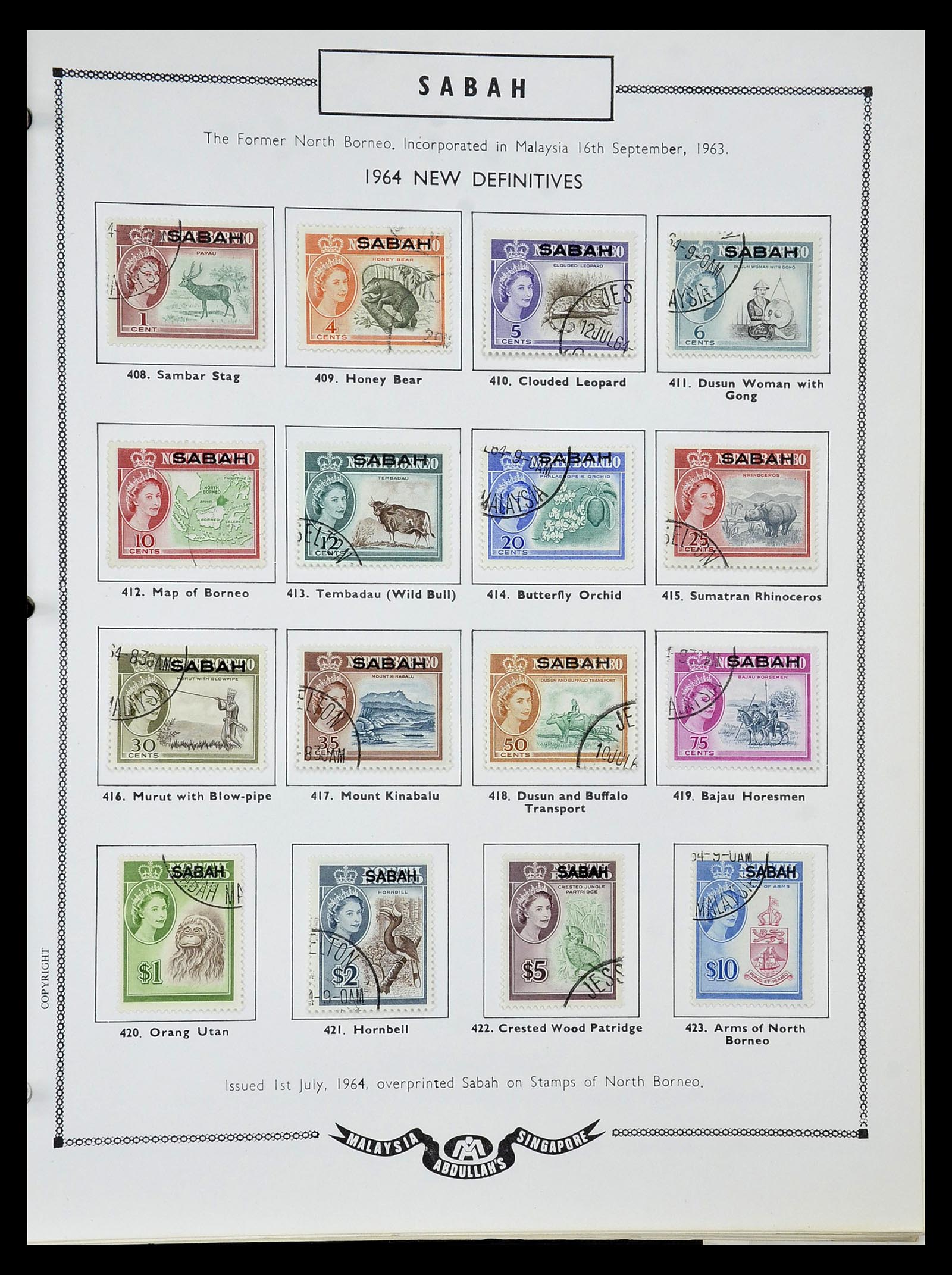 34892 094 - Postzegelverzameling 34892 Straits Settlements, Maleisië en Singapore