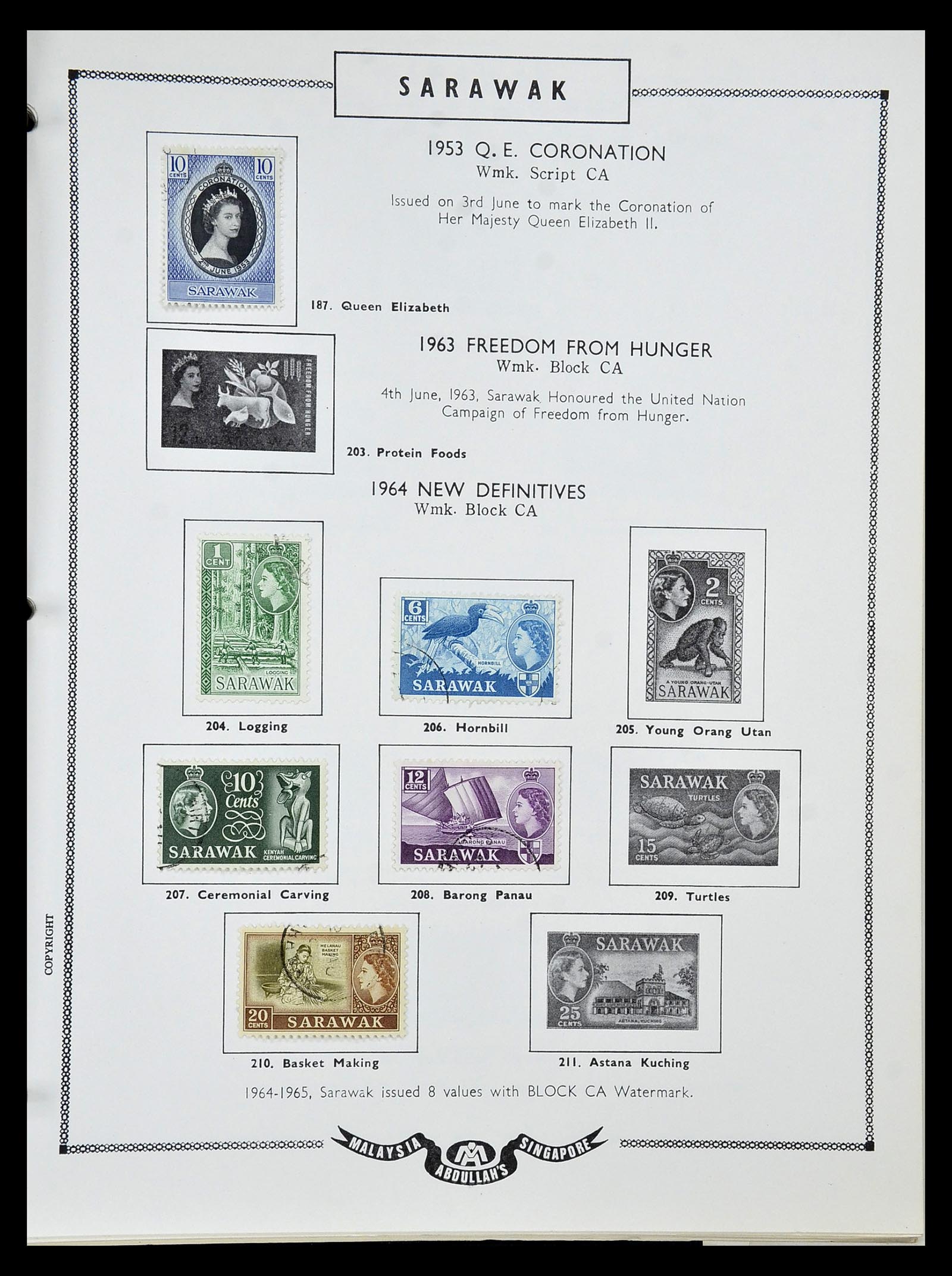 34892 097 - Stamp Collection 34892 Straits Settlements, Malaysia and Singapore 1868-