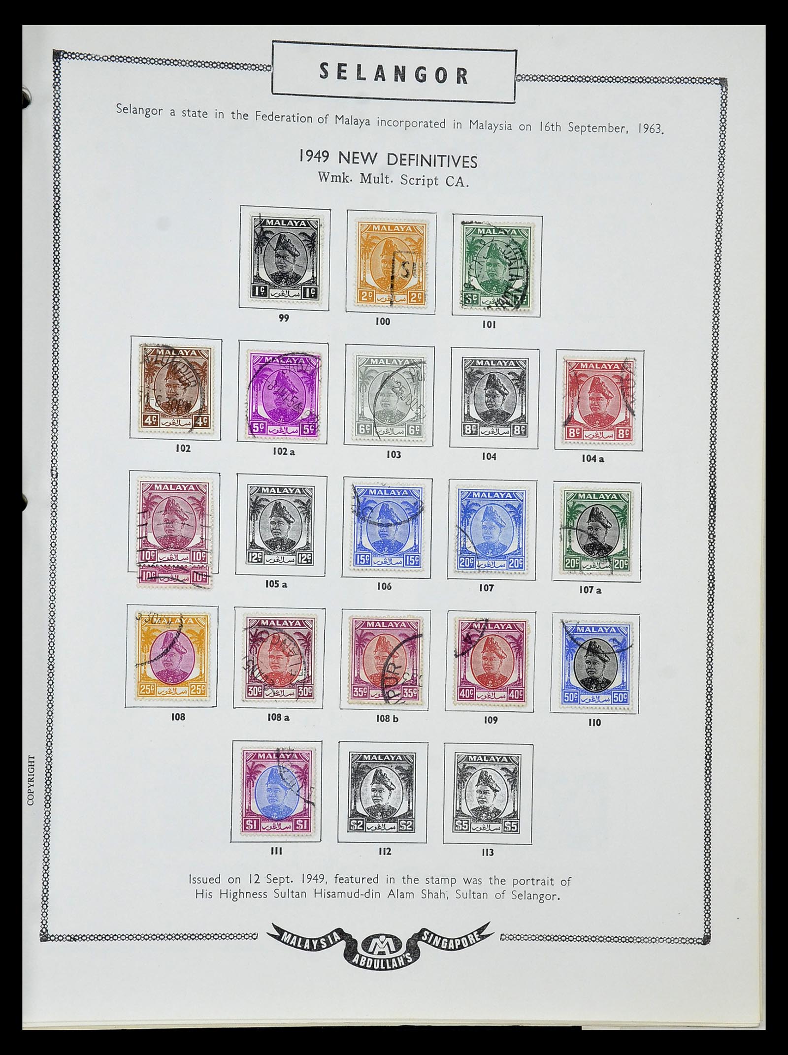 34892 099 - Stamp Collection 34892 Straits Settlements, Malaysia and Singapore 1868-