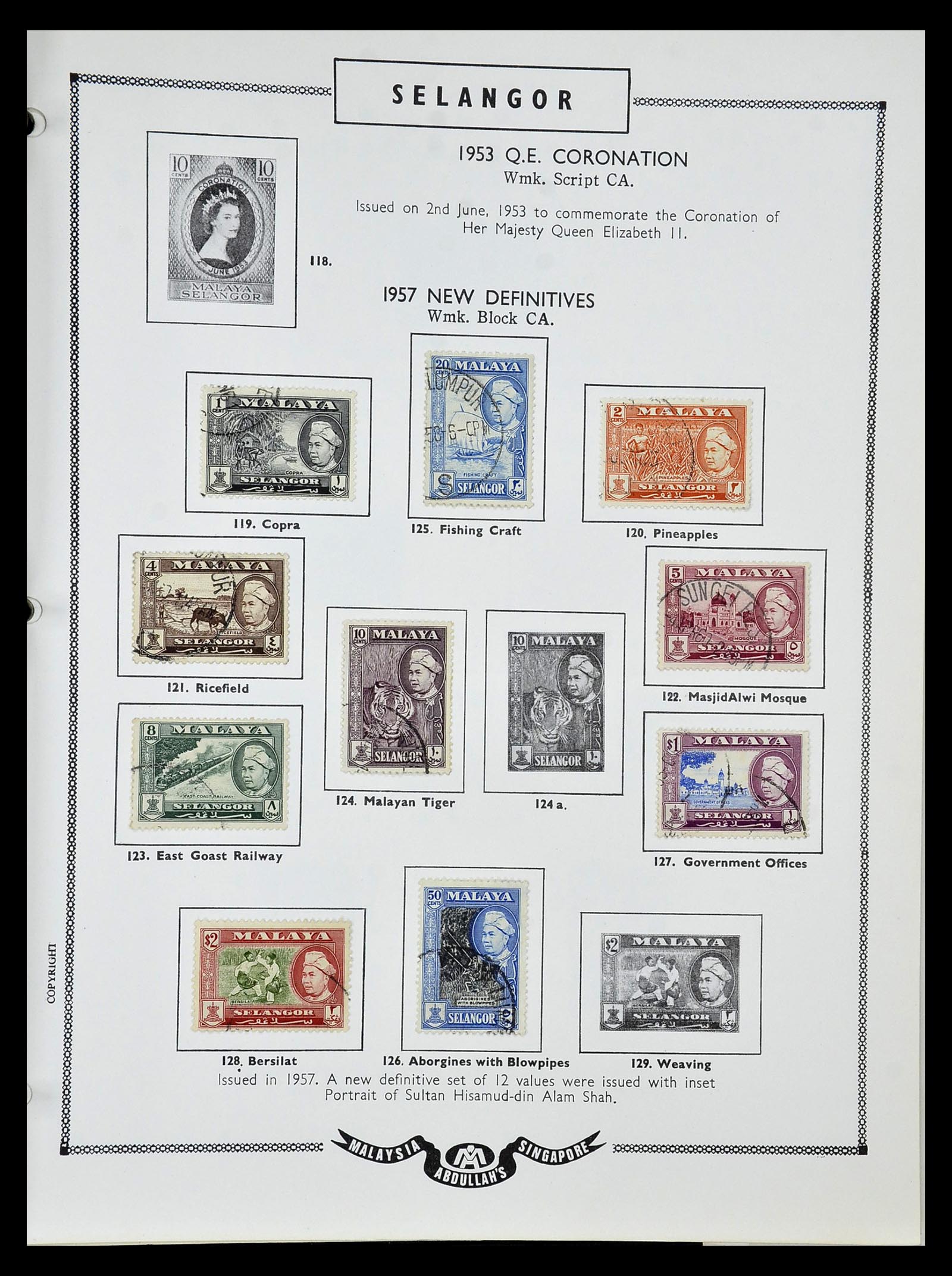 34892 100 - Postzegelverzameling 34892 Straits Settlements, Maleisië en Singapore