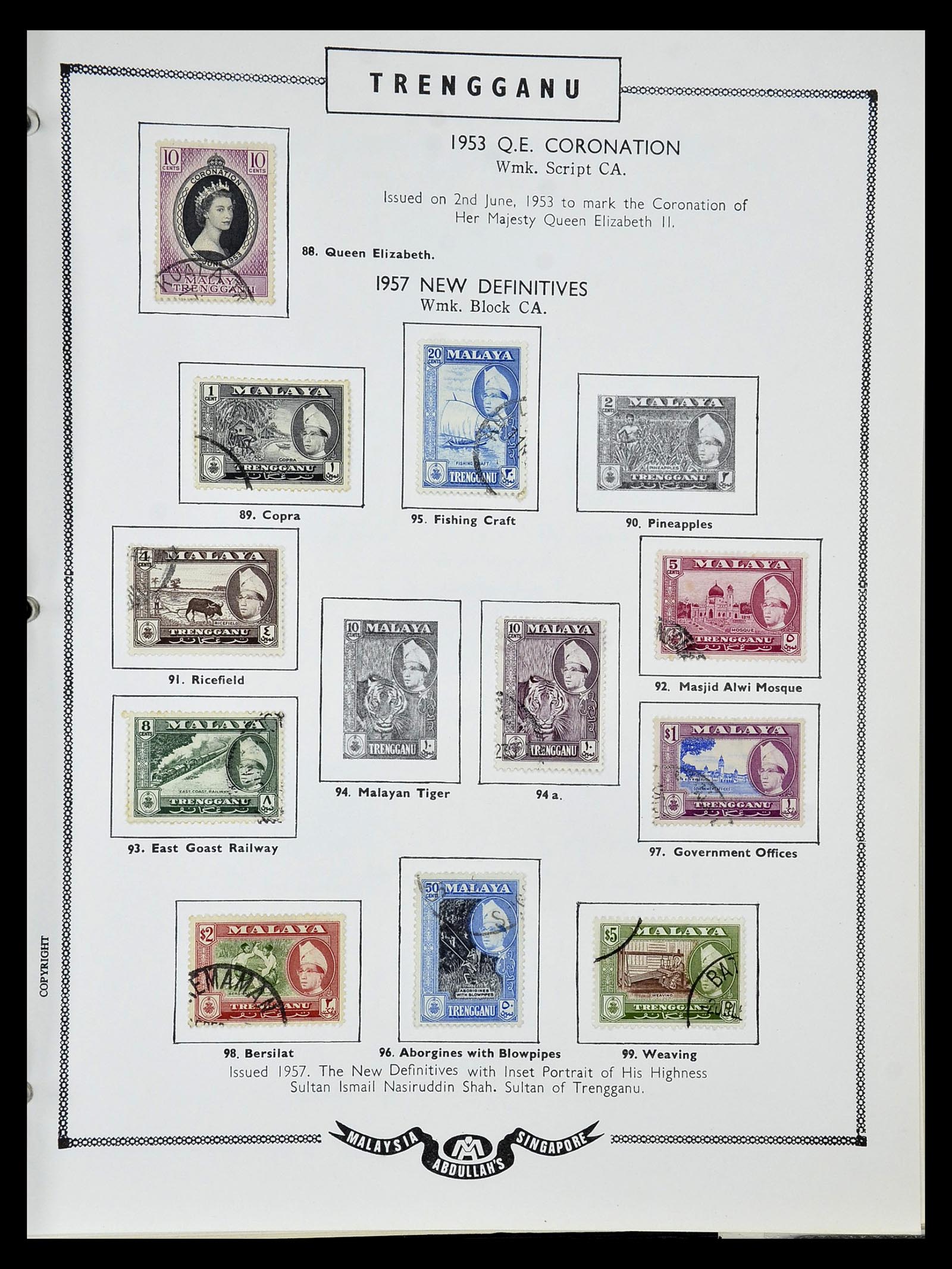 34892 104 - Postzegelverzameling 34892 Straits Settlements, Maleisië en Singapore