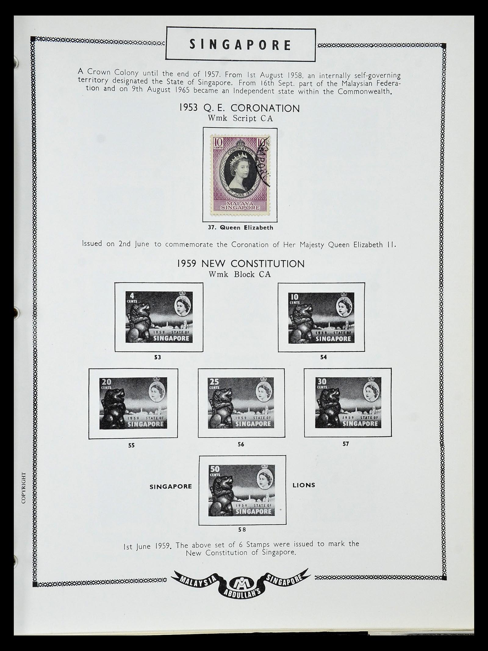 34892 107 - Postzegelverzameling 34892 Straits Settlements, Maleisië en Singapore