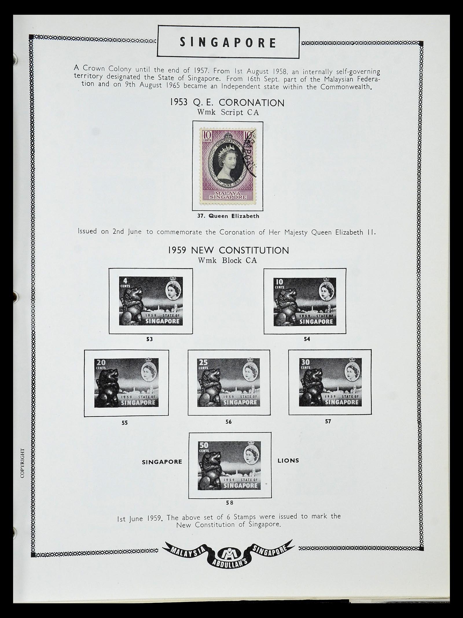 34892 107 - Stamp Collection 34892 Straits Settlements, Malaysia and Singapore 1868-