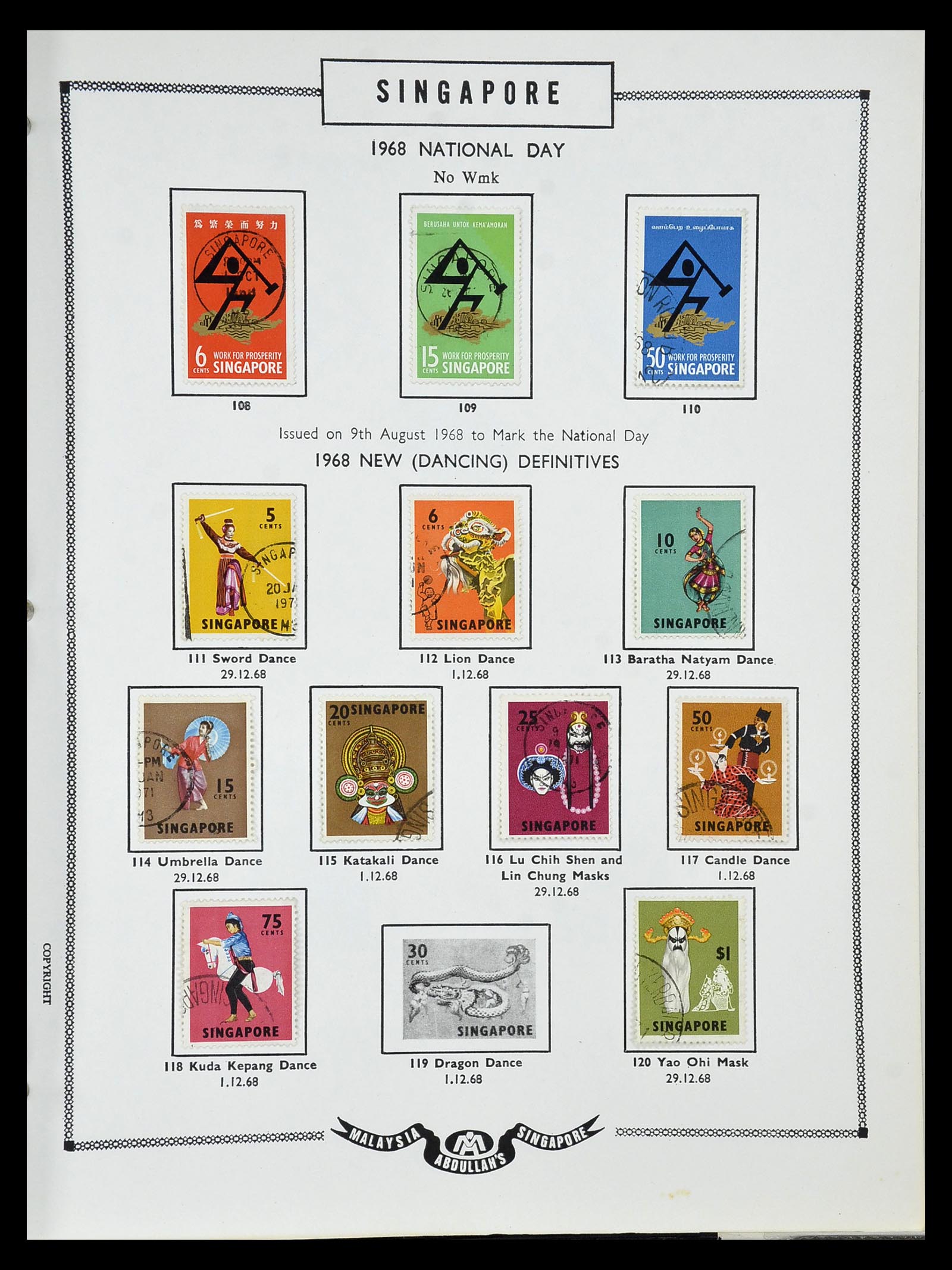 34892 113 - Postzegelverzameling 34892 Straits Settlements, Maleisië en Singapore