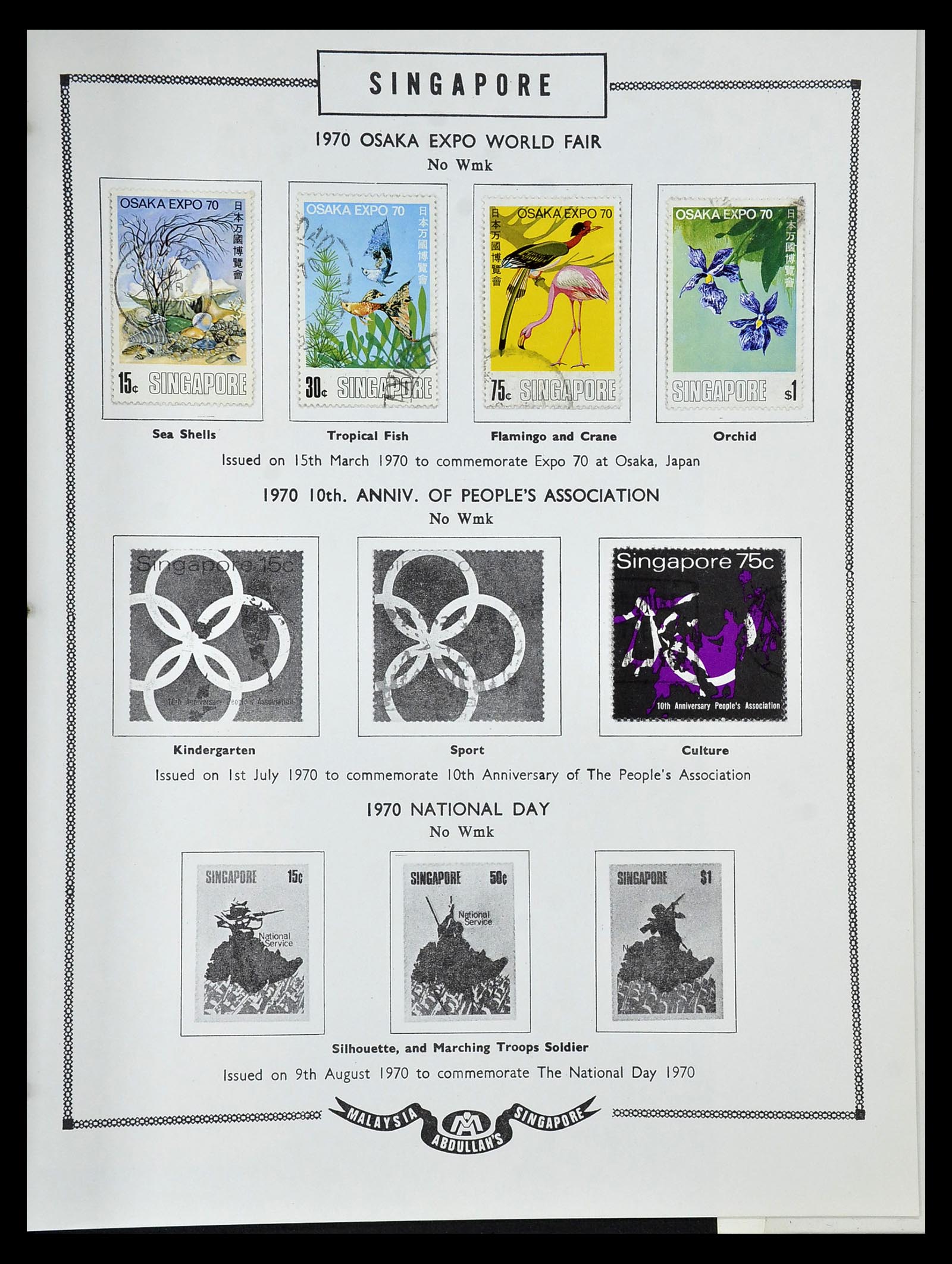 34892 117 - Postzegelverzameling 34892 Straits Settlements, Maleisië en Singapore