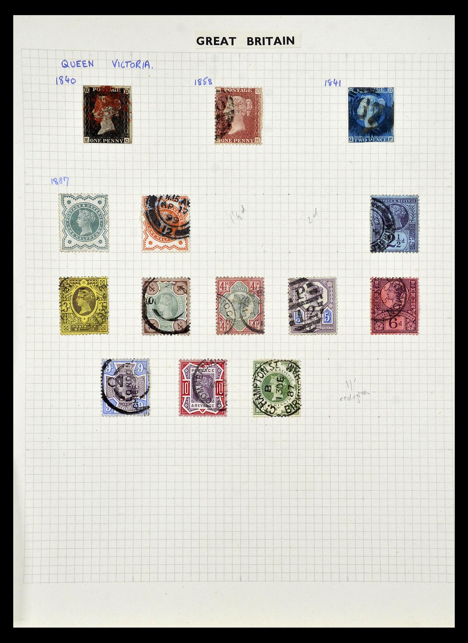 34893 004 - Postzegelverzameling 34893 Engeland en koloniën 1840-1960.