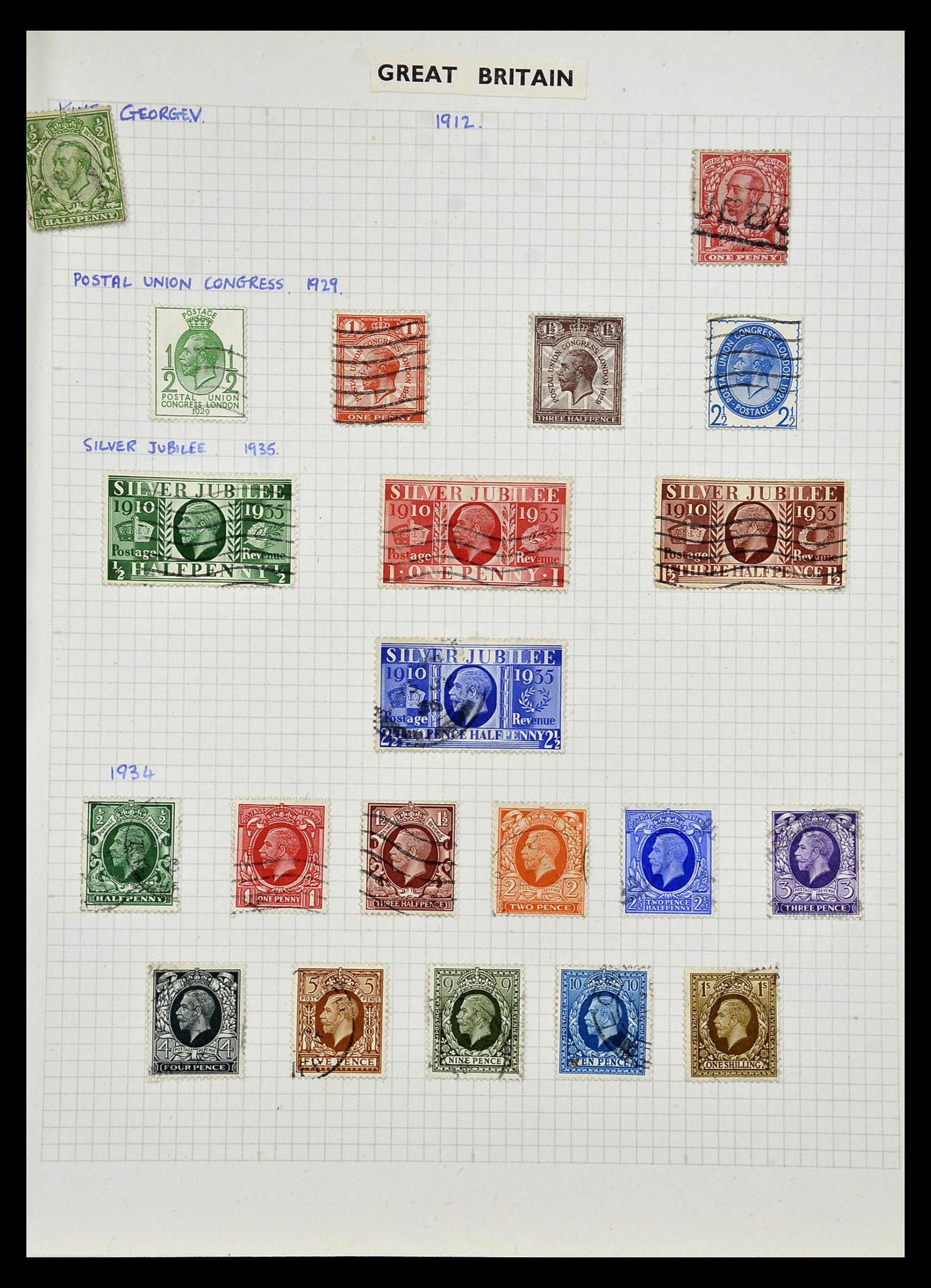 34893 005 - Postzegelverzameling 34893 Engeland en koloniën 1840-1960.