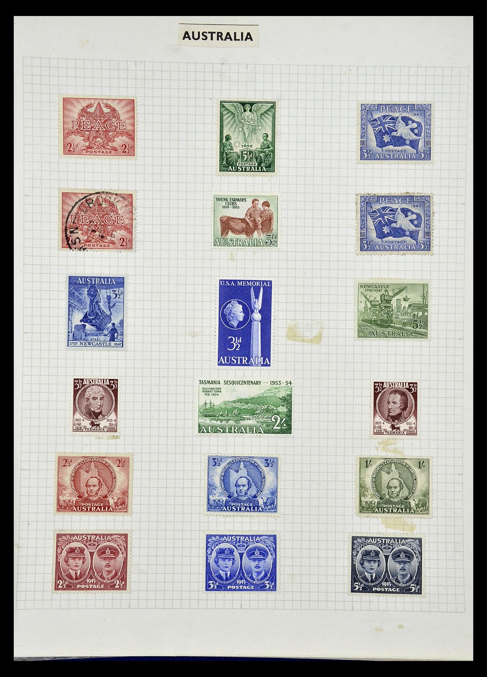 34893 054 - Postzegelverzameling 34893 Engeland en koloniën 1840-1960.