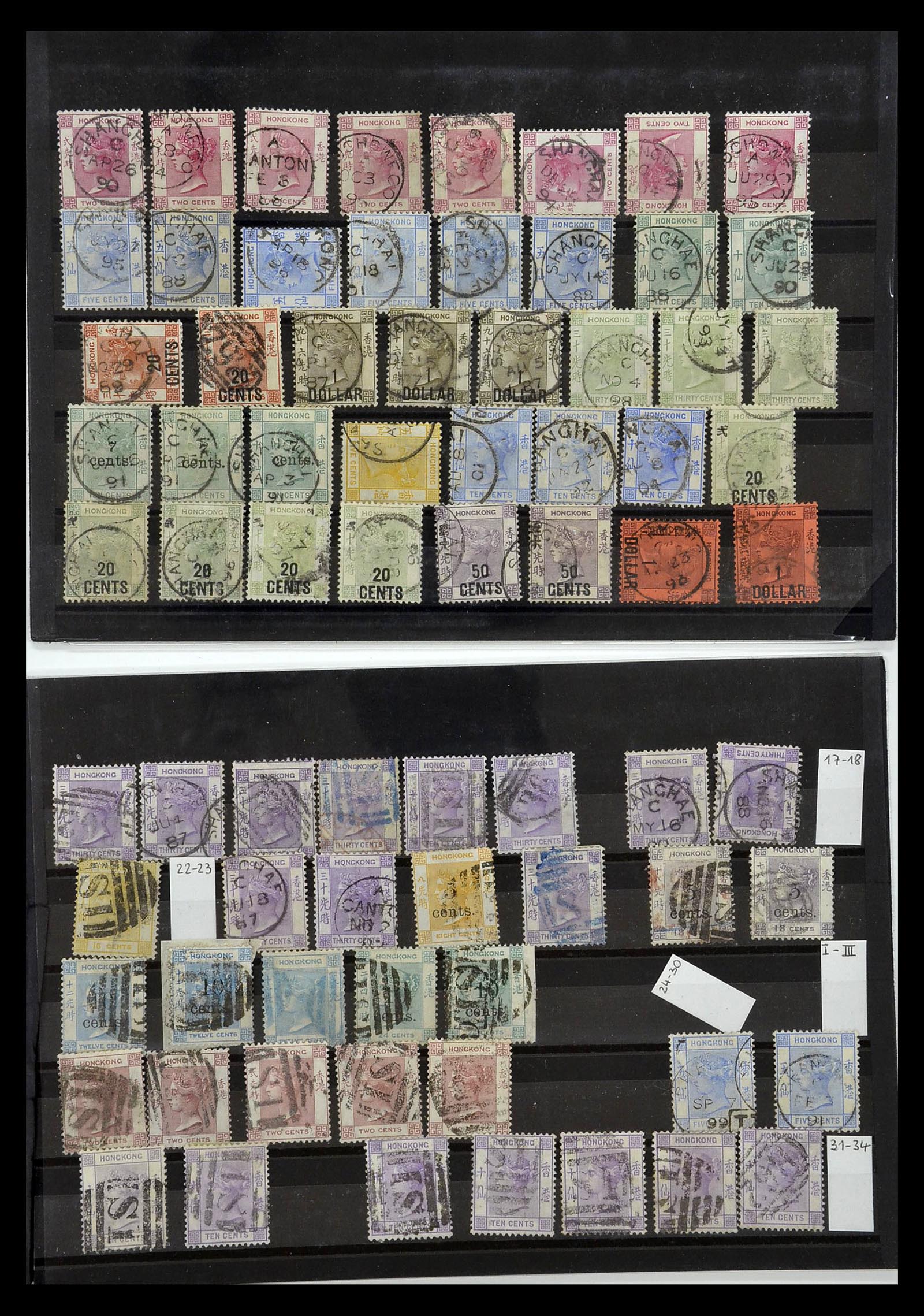 34898 001 - Postzegelverzameling 34898 Hongkong 1862-1937.