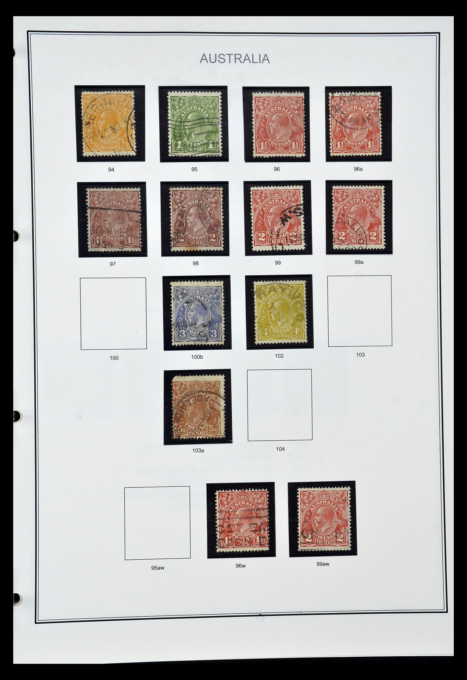 34903 010 - Postzegelverzameling 34903 Australië 1913-1999.