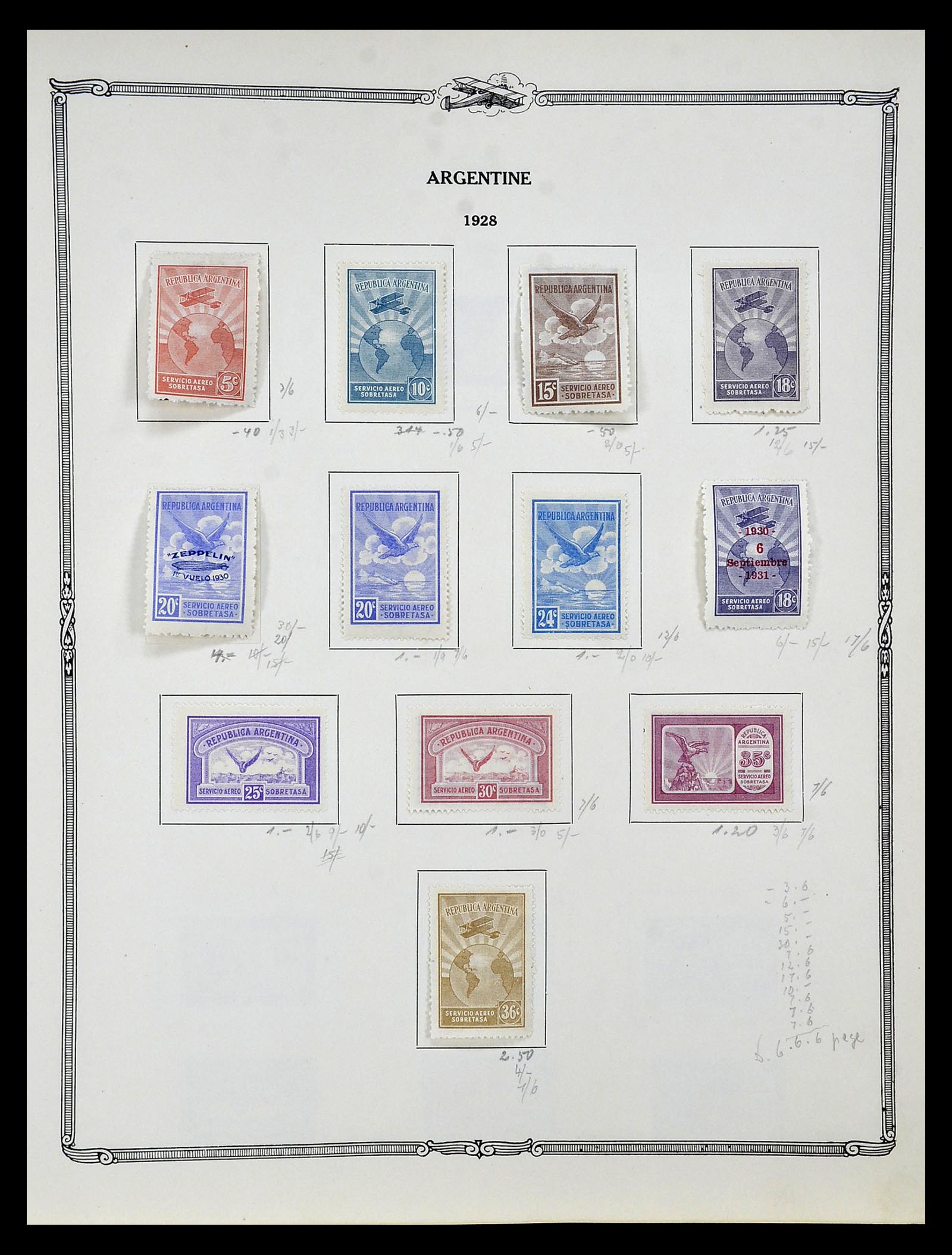 34905 003 - Postzegelverzameling 34905 Wereld luchtpostzegels 1919-1931.