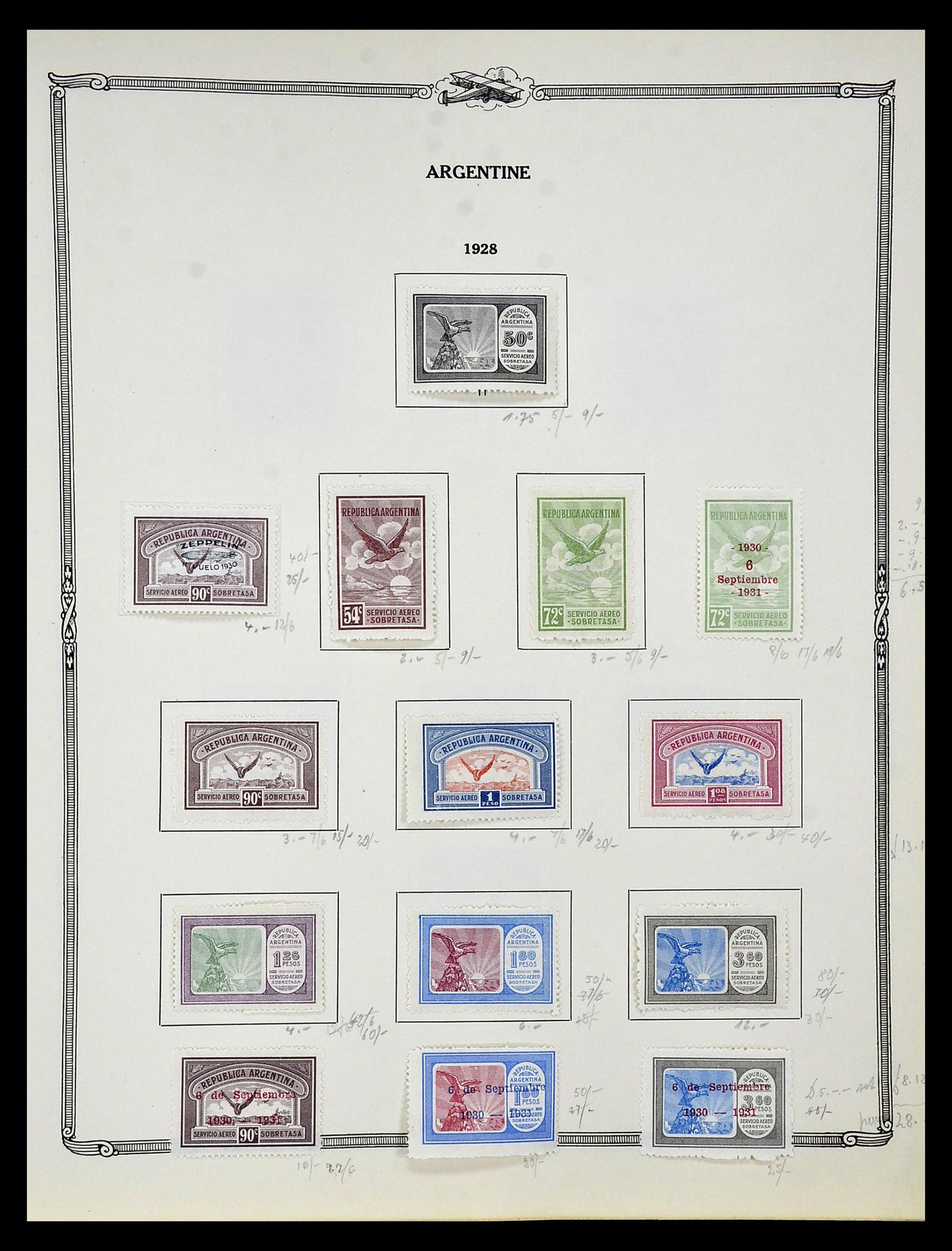 34905 004 - Postzegelverzameling 34905 Wereld luchtpostzegels 1919-1931.