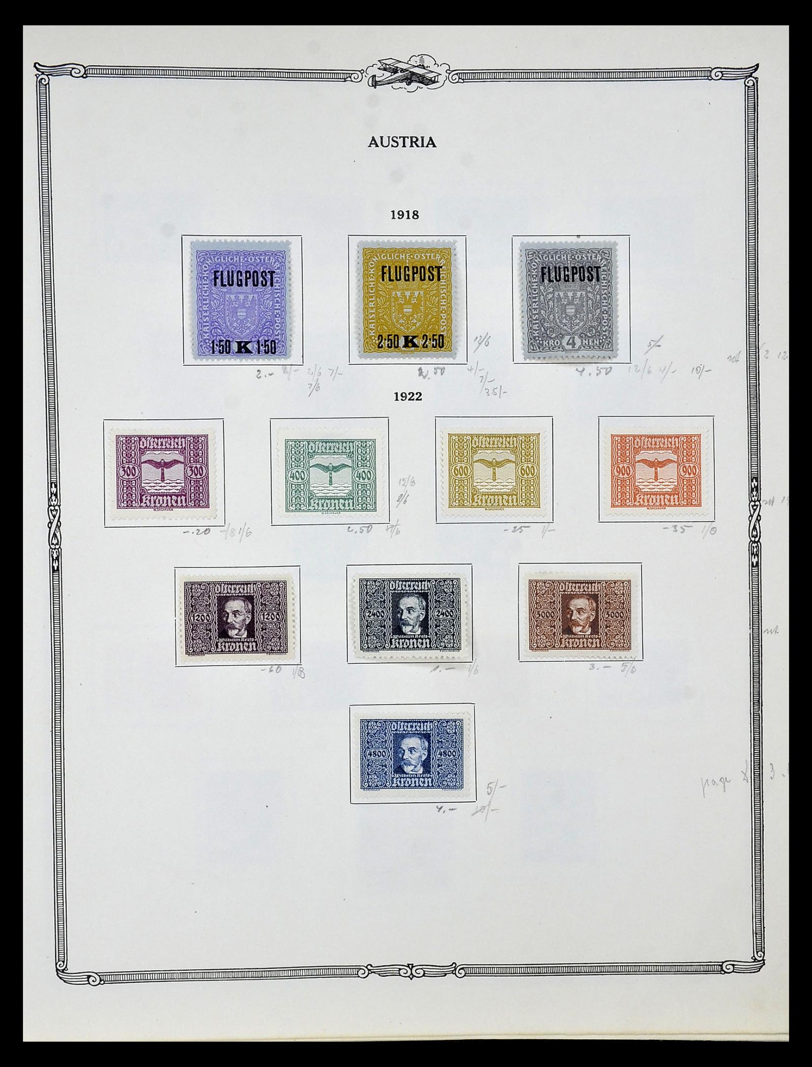 34905 005 - Postzegelverzameling 34905 Wereld luchtpostzegels 1919-1931.