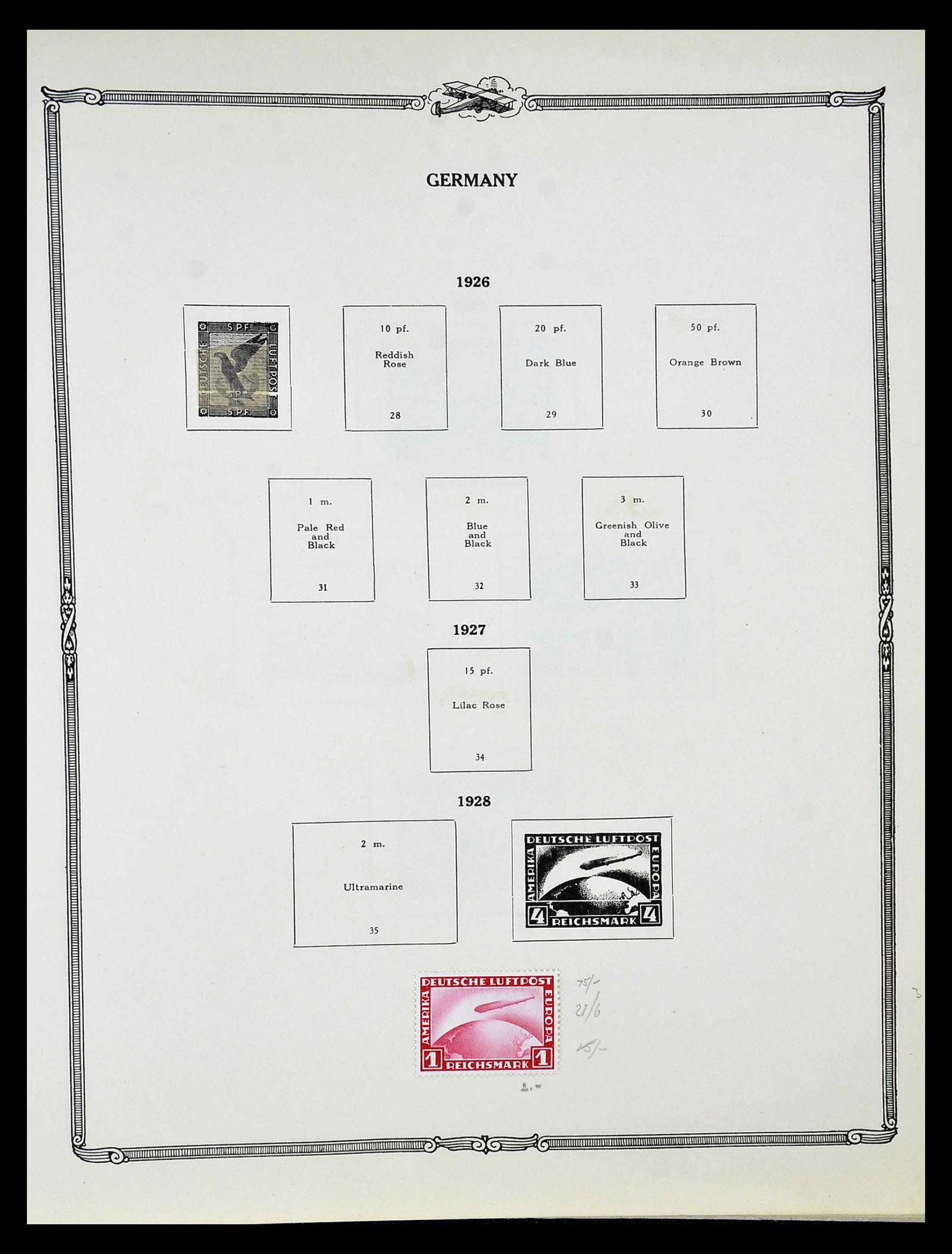 34905 033 - Stamp Collection 34905 World airmail stamps 1919-1931.