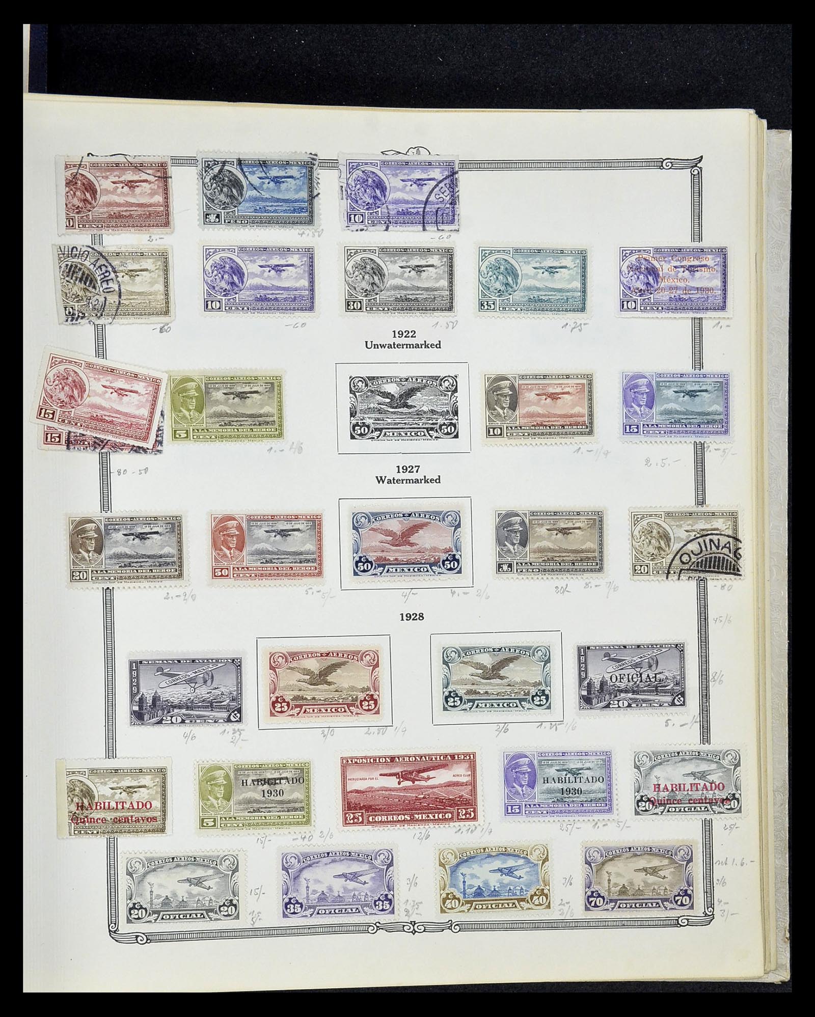 34905 053 - Postzegelverzameling 34905 Wereld luchtpostzegels 1919-1931.