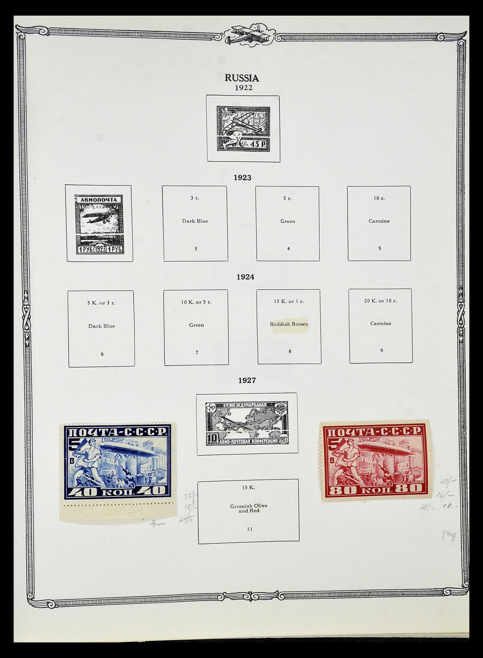 34905 068 - Postzegelverzameling 34905 Wereld luchtpostzegels 1919-1931.